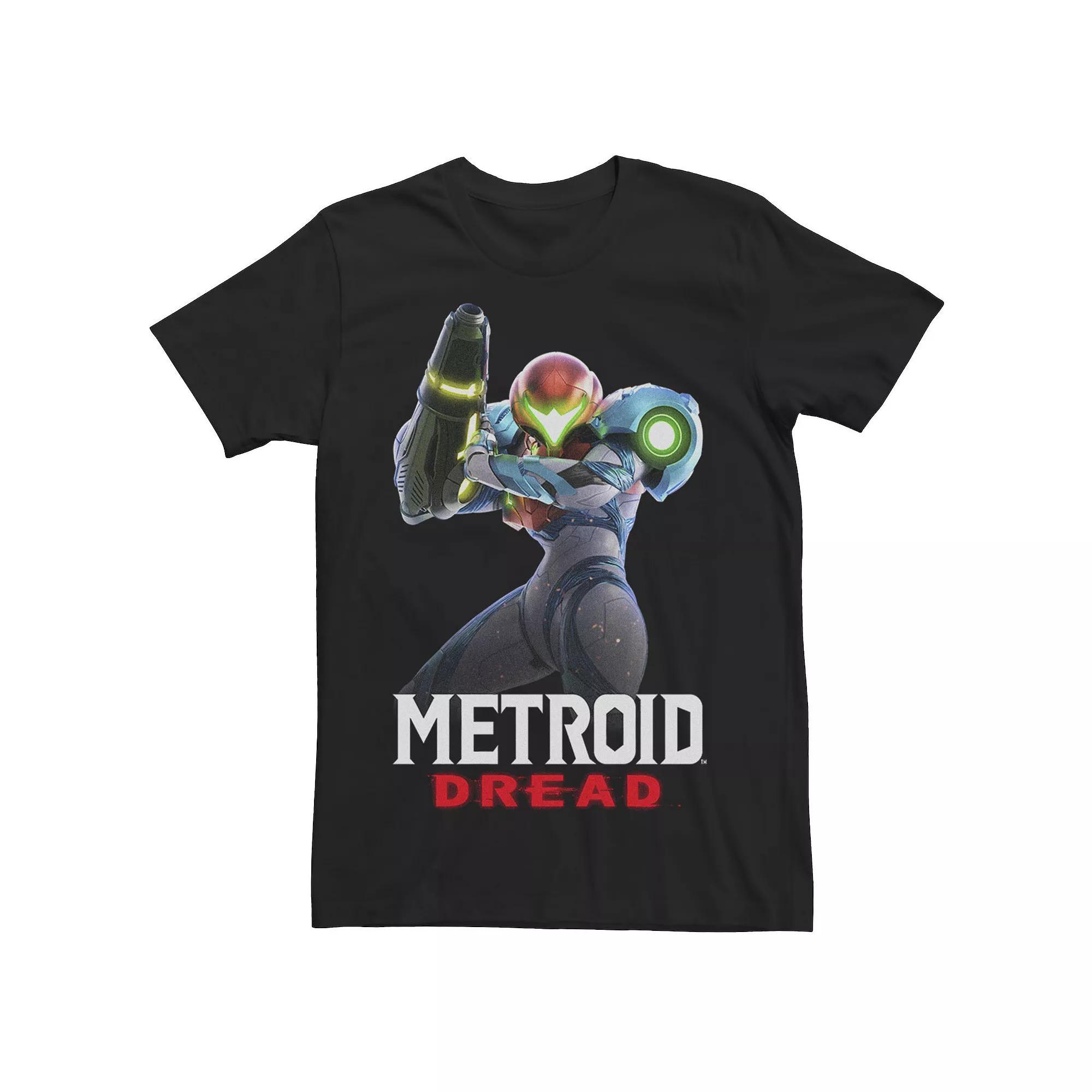Men's Metroid Prime Dread Battle Pose Poster Tee, Boy's, Size: Medium, Black Product Image