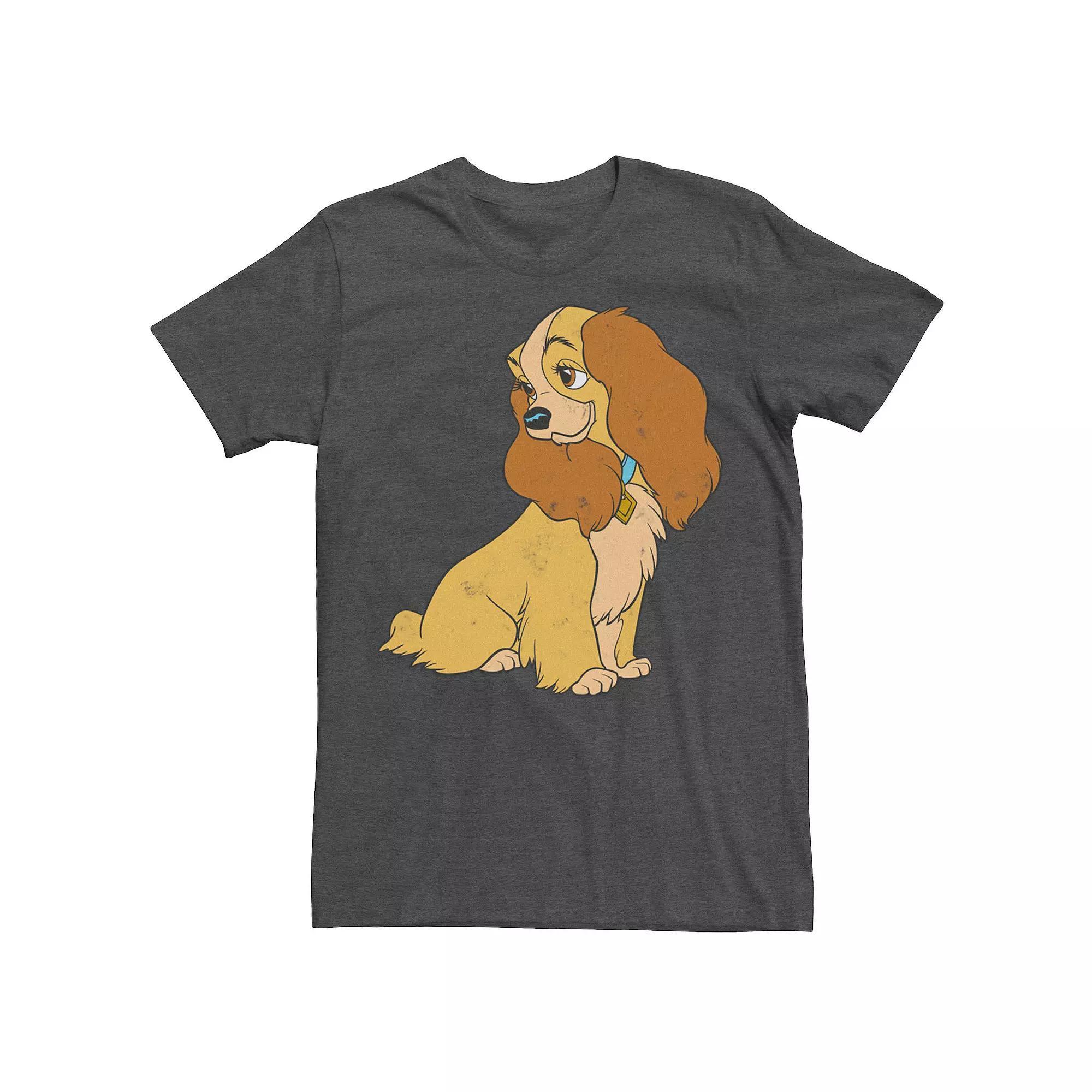 Disney's Lady And The Tramp Lady Simple Portrait Men's Tee, Size: XL, Grey Heather Product Image