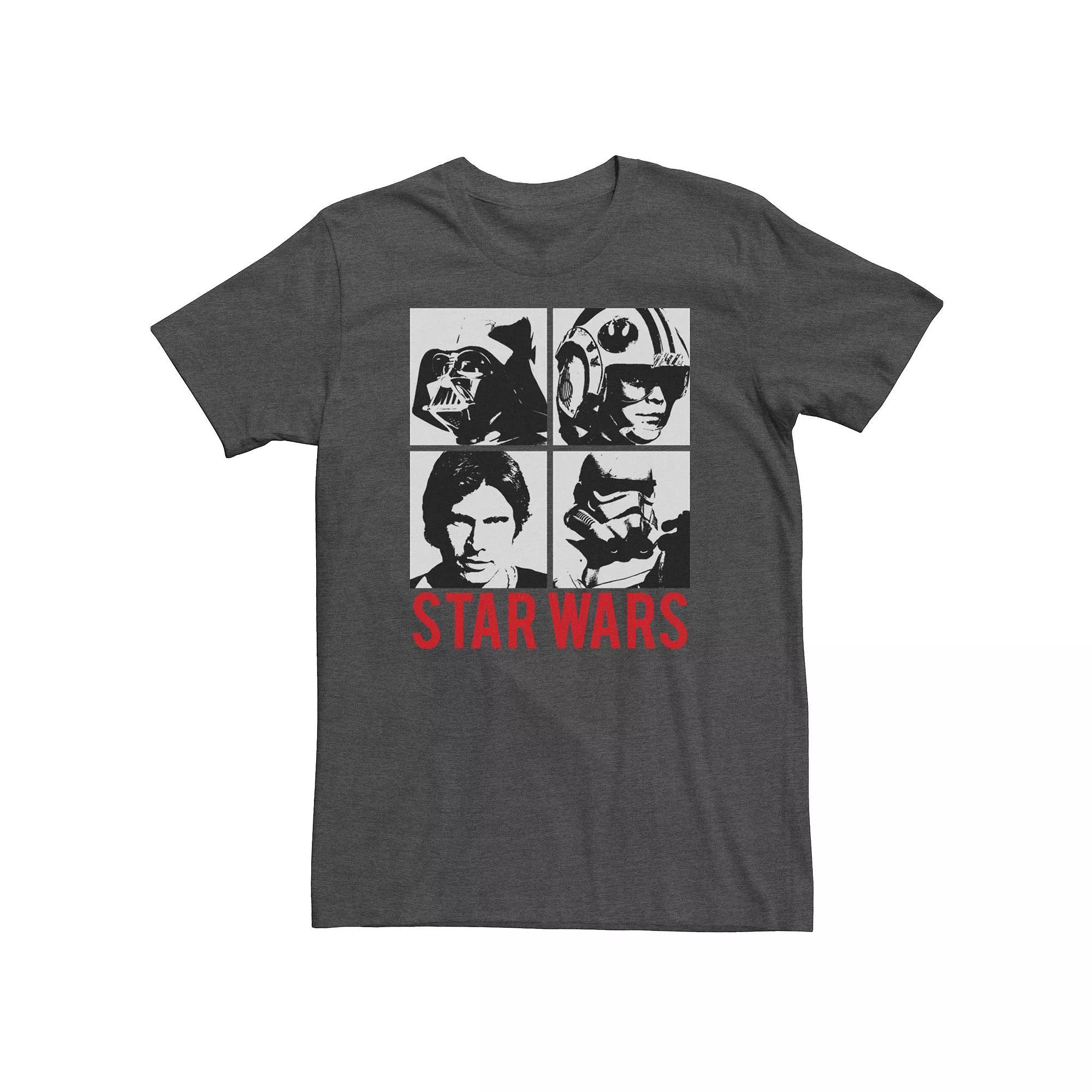 Men's Star Wars Character Portrait Panel Logo Tee, Size: XXL, Grey Heather Product Image
