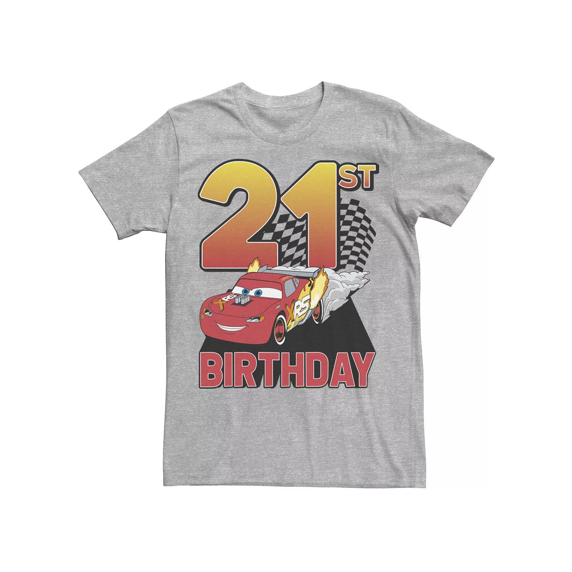 Disney / Pixars Cars Lightning McQueen Mens 21st Birthday Tee Athletic Grey Product Image