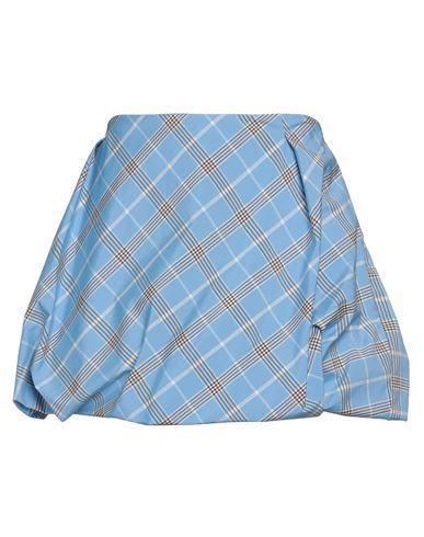 MSGM Blue Check Miniskirt In 84 Light Blue Product Image