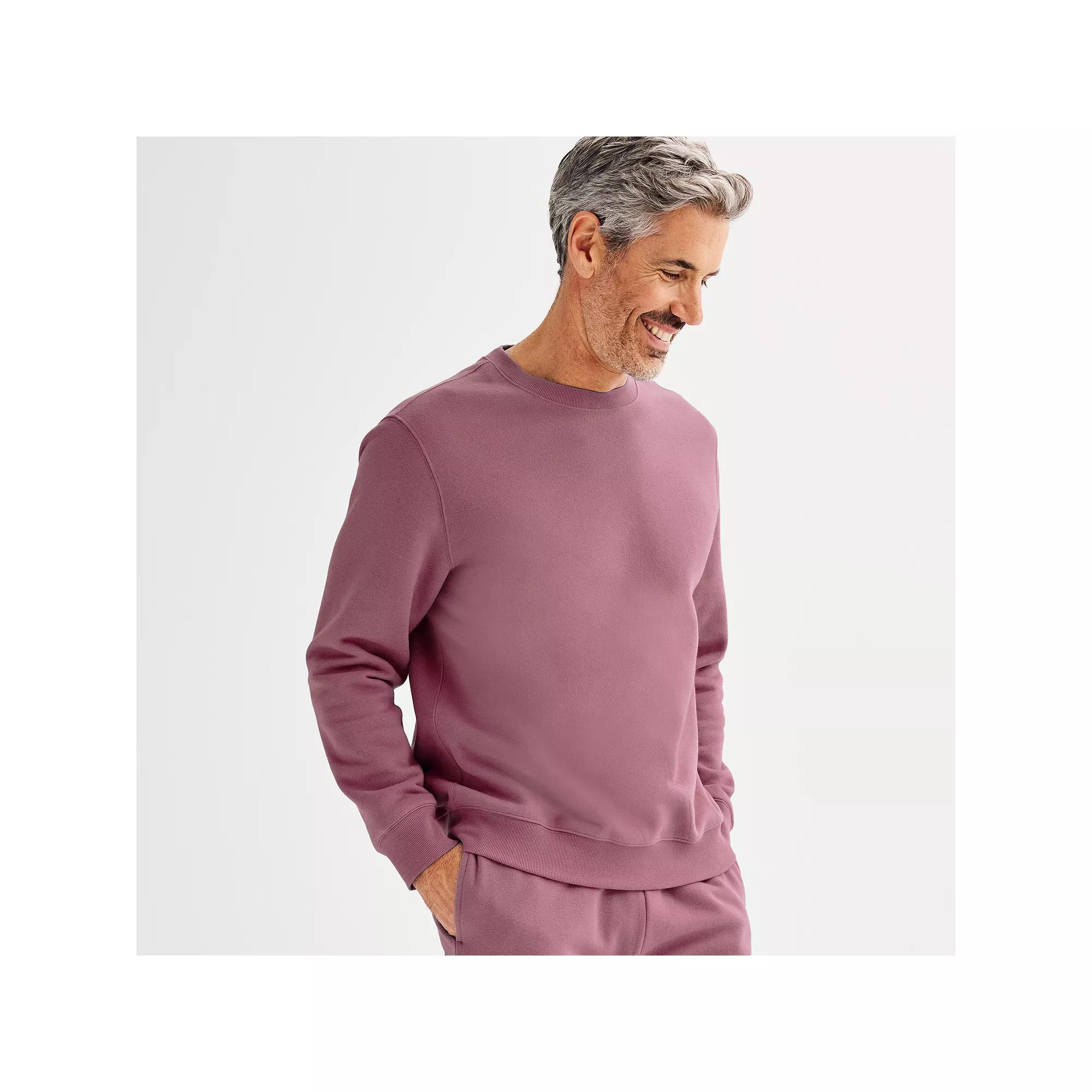 Men's Tek Gear® Ultra Soft Fleece Crew Sweatshirt, Size: XS, Red Ice Product Image
