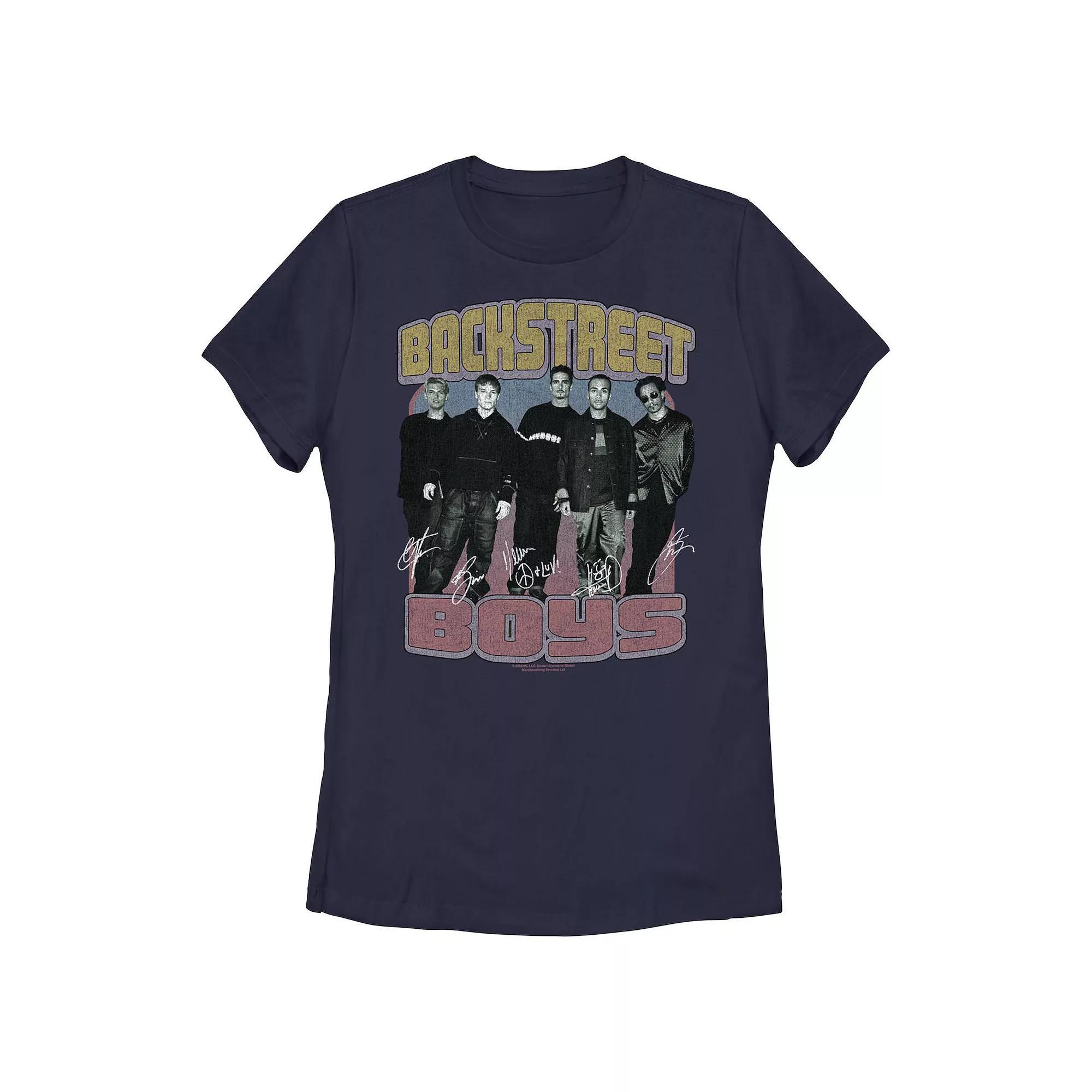 Juniors' Backstreet Boys Signatures Graphic Tee, Women's, Size: Large, Blue Product Image