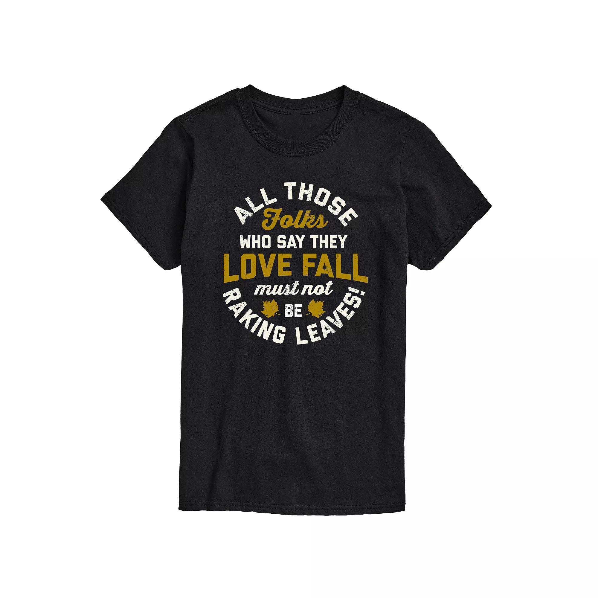 Big & Tall Raking Leaves Tee, Mens Blue Product Image