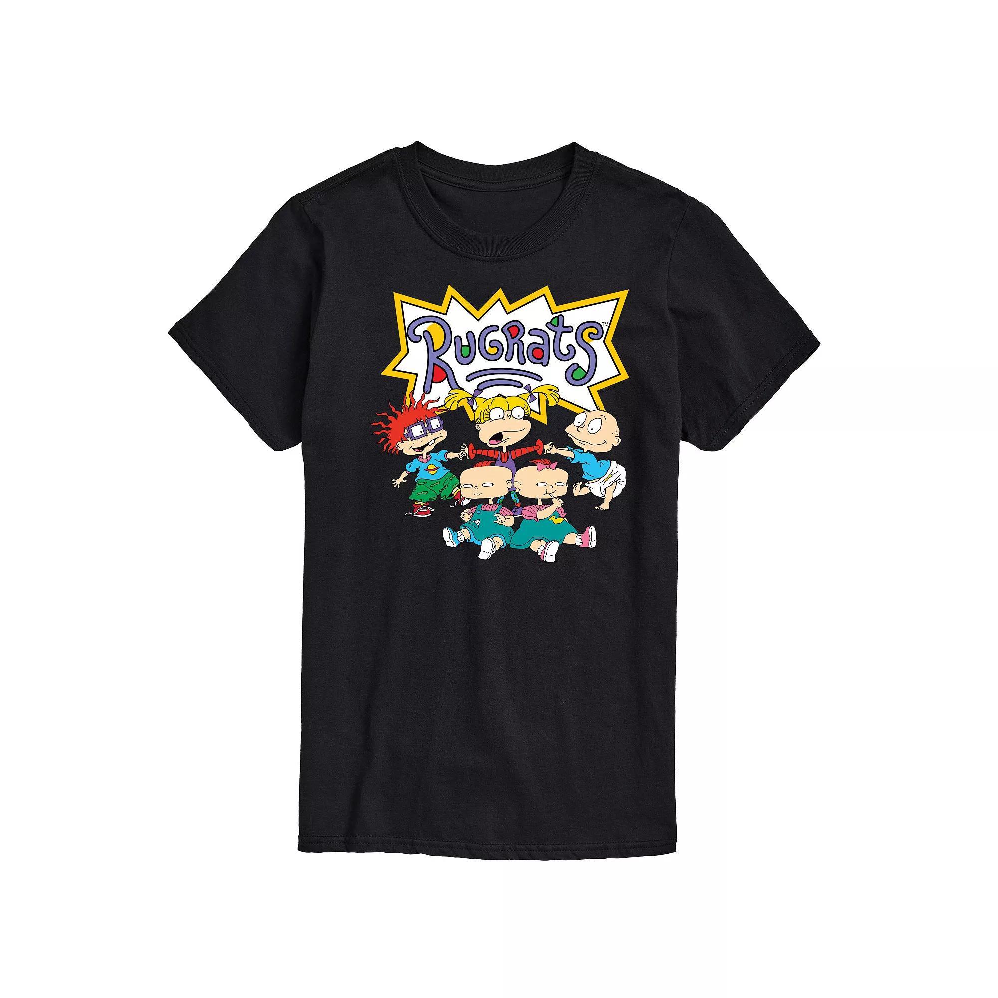 Mens Rugrats Group Shot Graphic Tee Grey Green Product Image