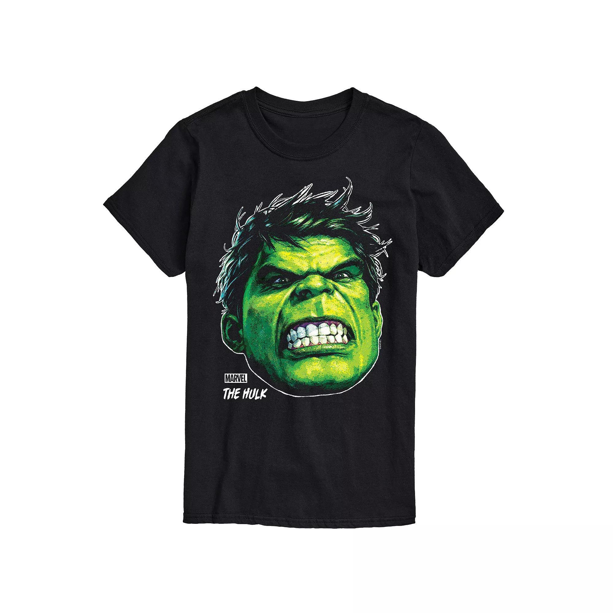 Mens Marvel Hulk Oversized Portrait Graphic Tee Product Image