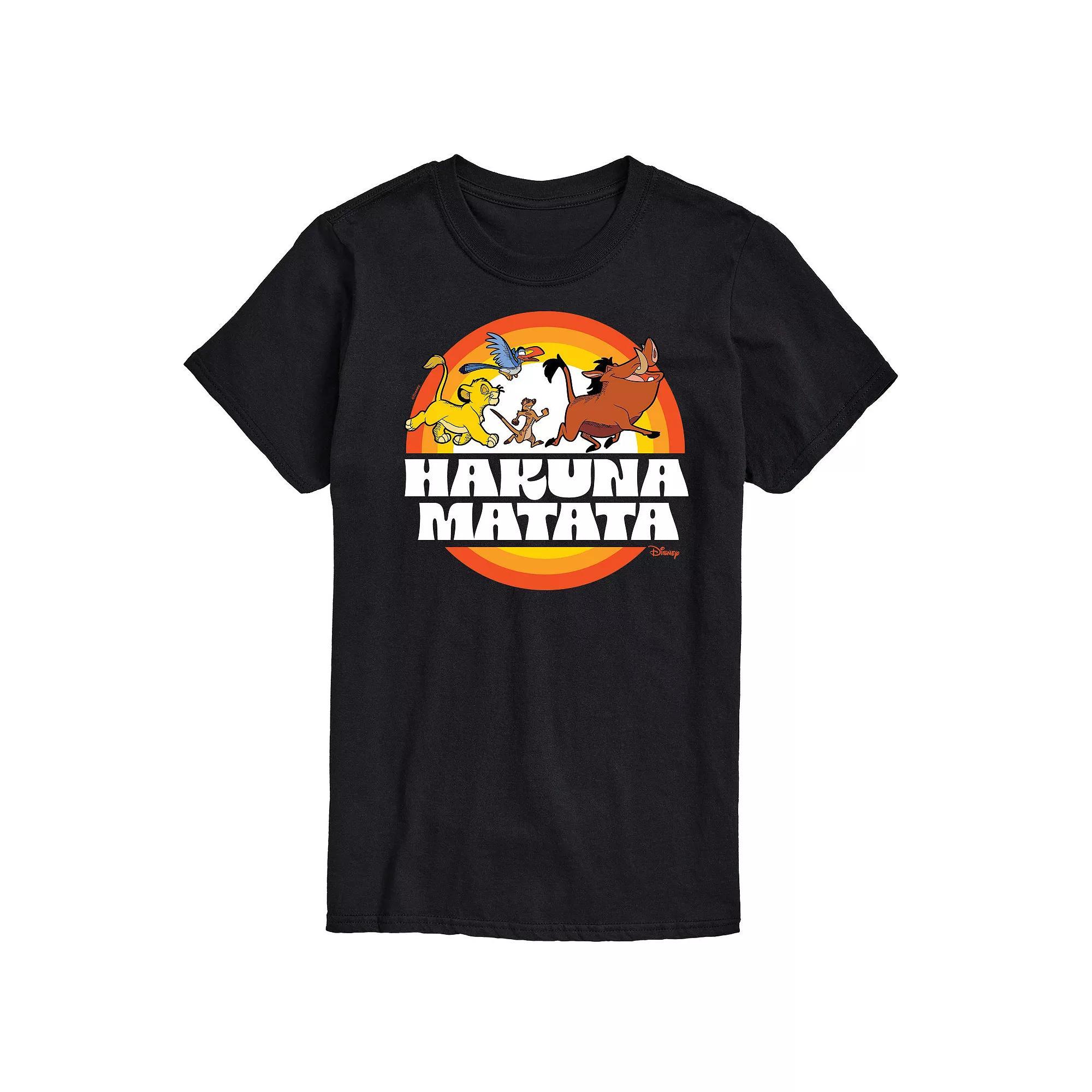 Disneys The Lion King Mens Hukana Matata Graphic Tee Blue Product Image