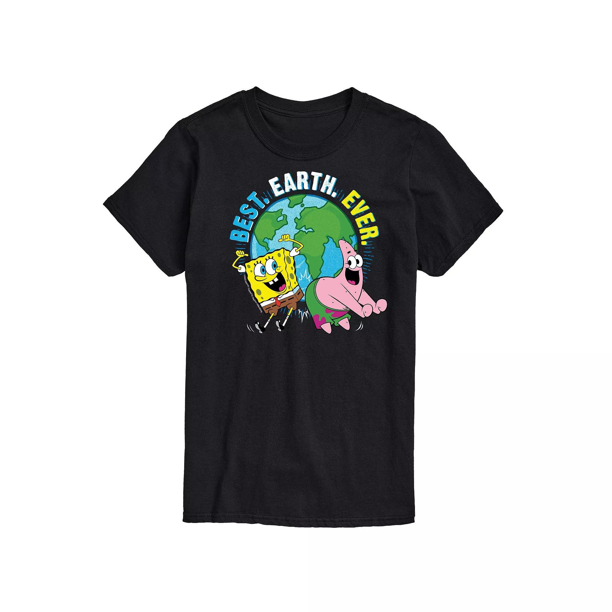 Big & Tall Nickelodeon SpongeBob SquarePants Best Earth Ever Graphic Tee, Mens Blue Product Image