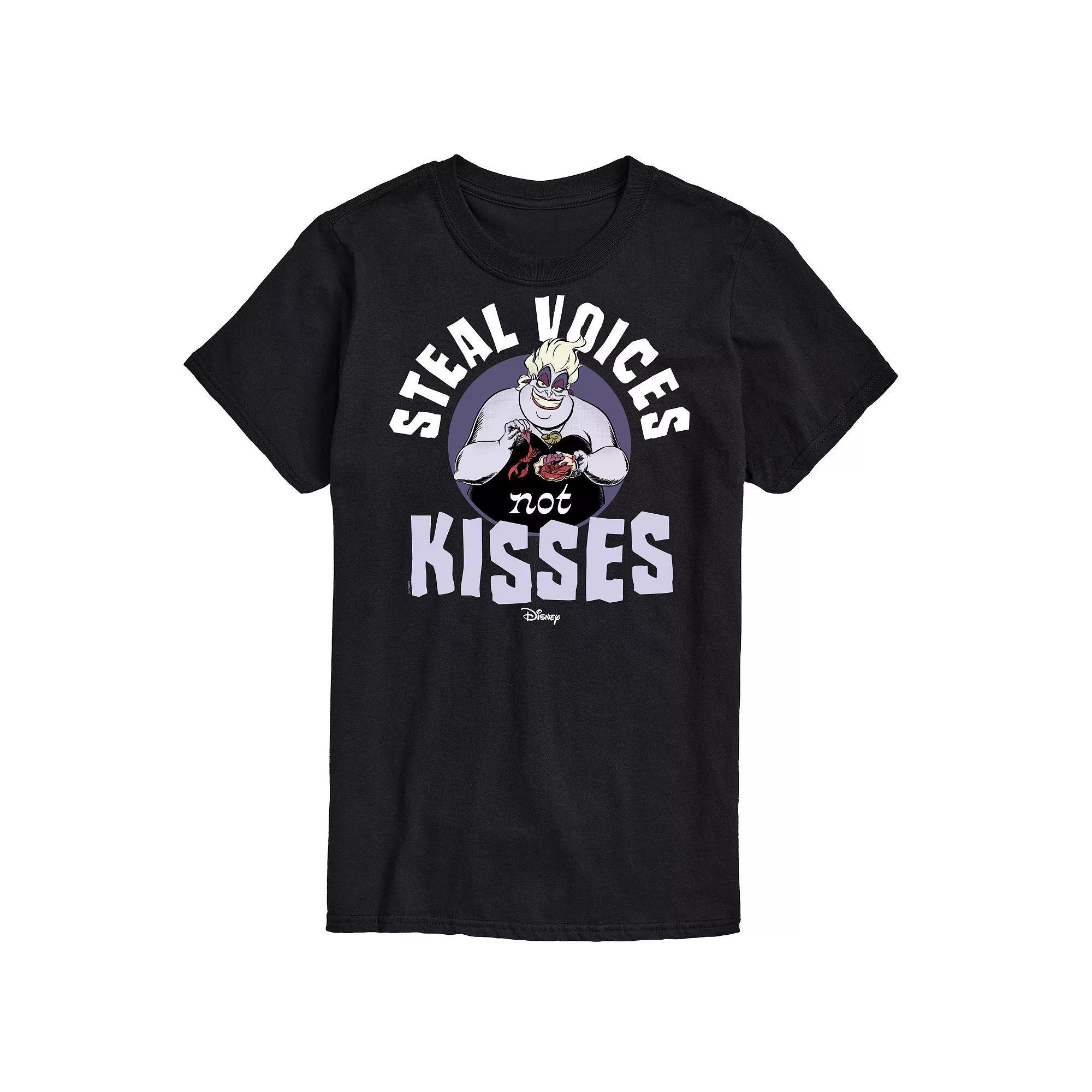 Disney Villains Mens Ursula Steal Voices Not Kisses Graphic Tee Blue Product Image