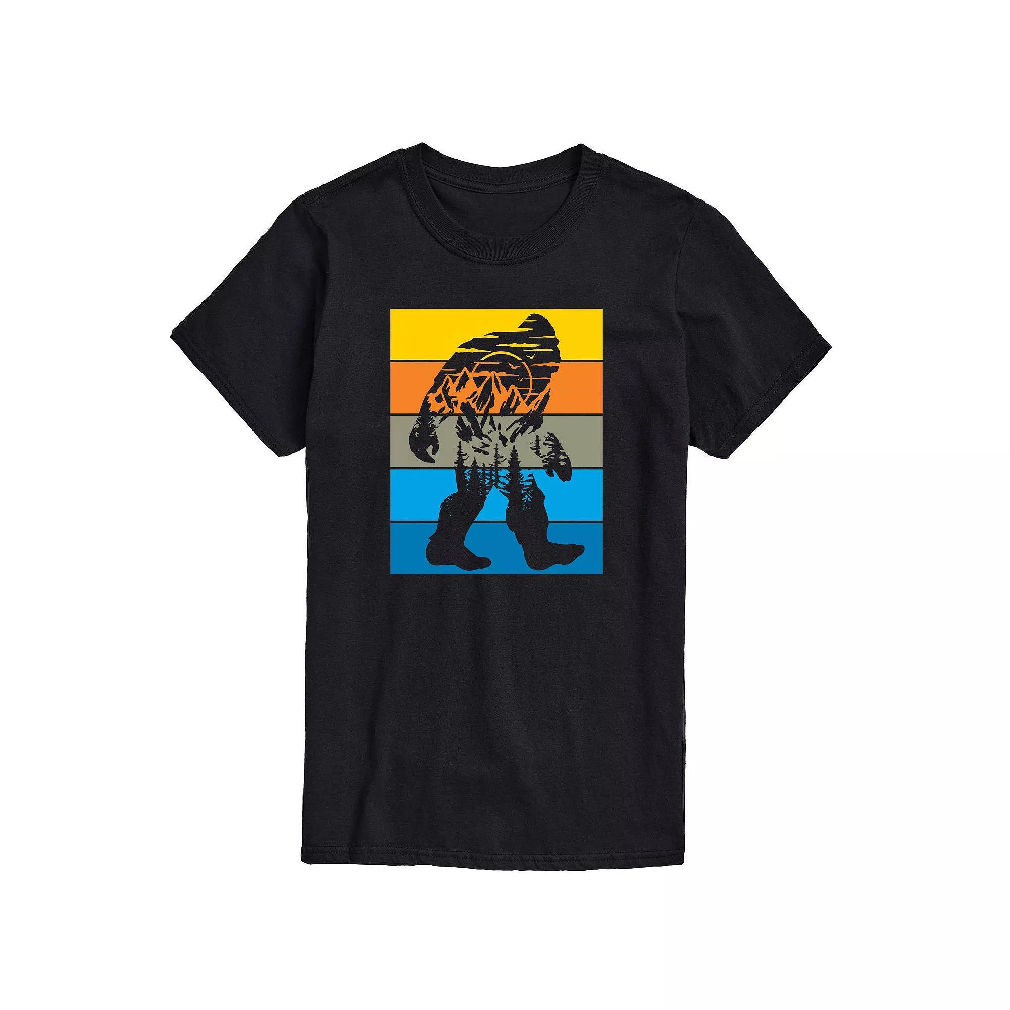 Men's Retro Sasquatch Mountain Tee, Size: XL, Black Product Image