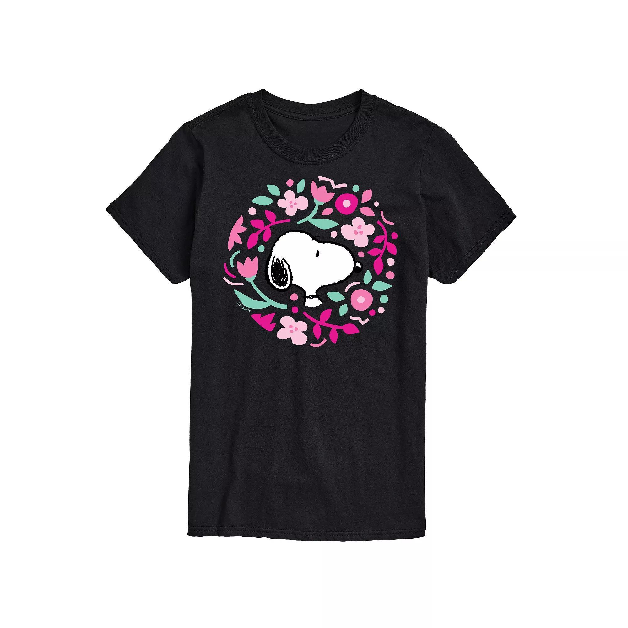Big & Tall Peanuts Floral Circle Tee, Mens Product Image