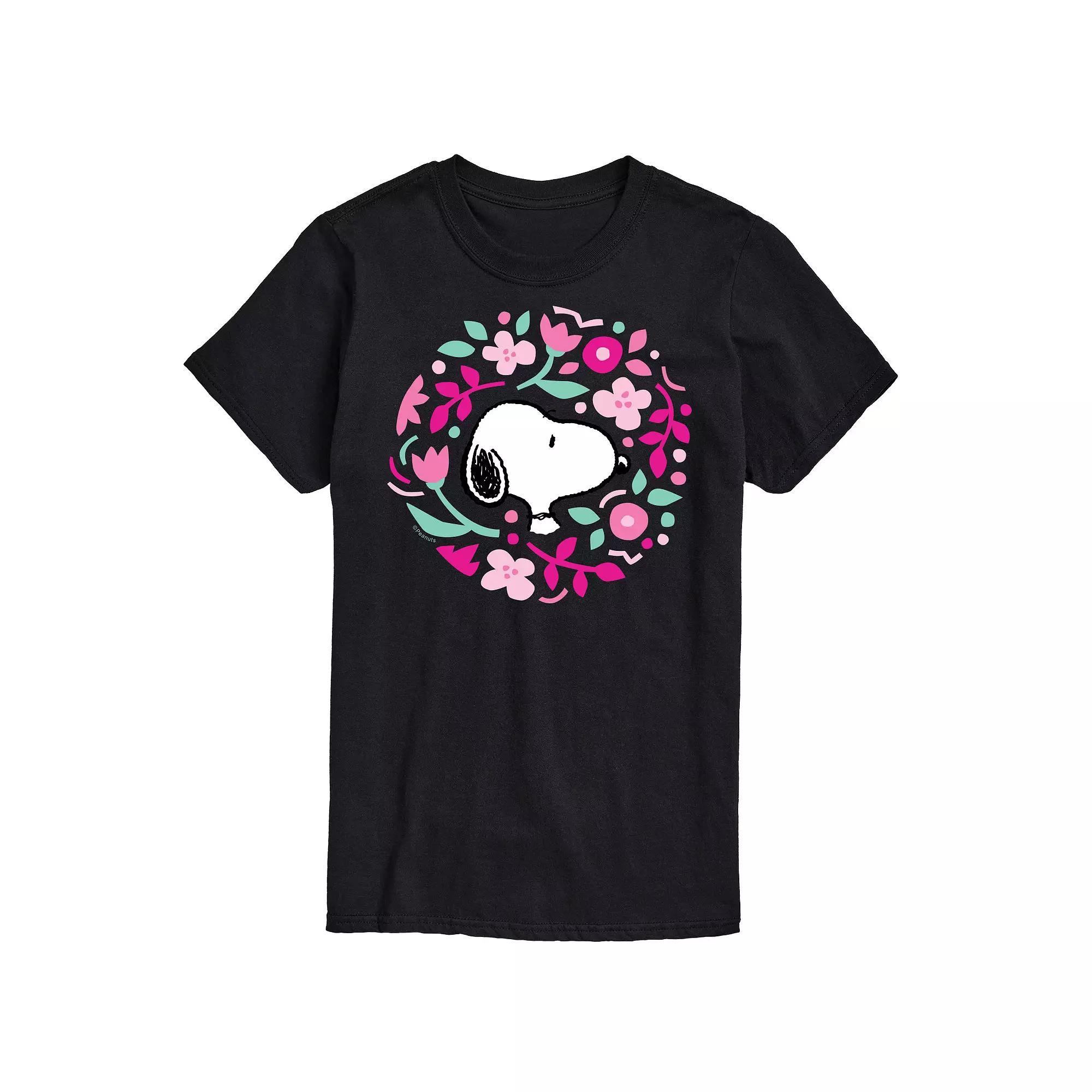 Big & Tall Peanuts Floral Circle Tee, Mens Product Image