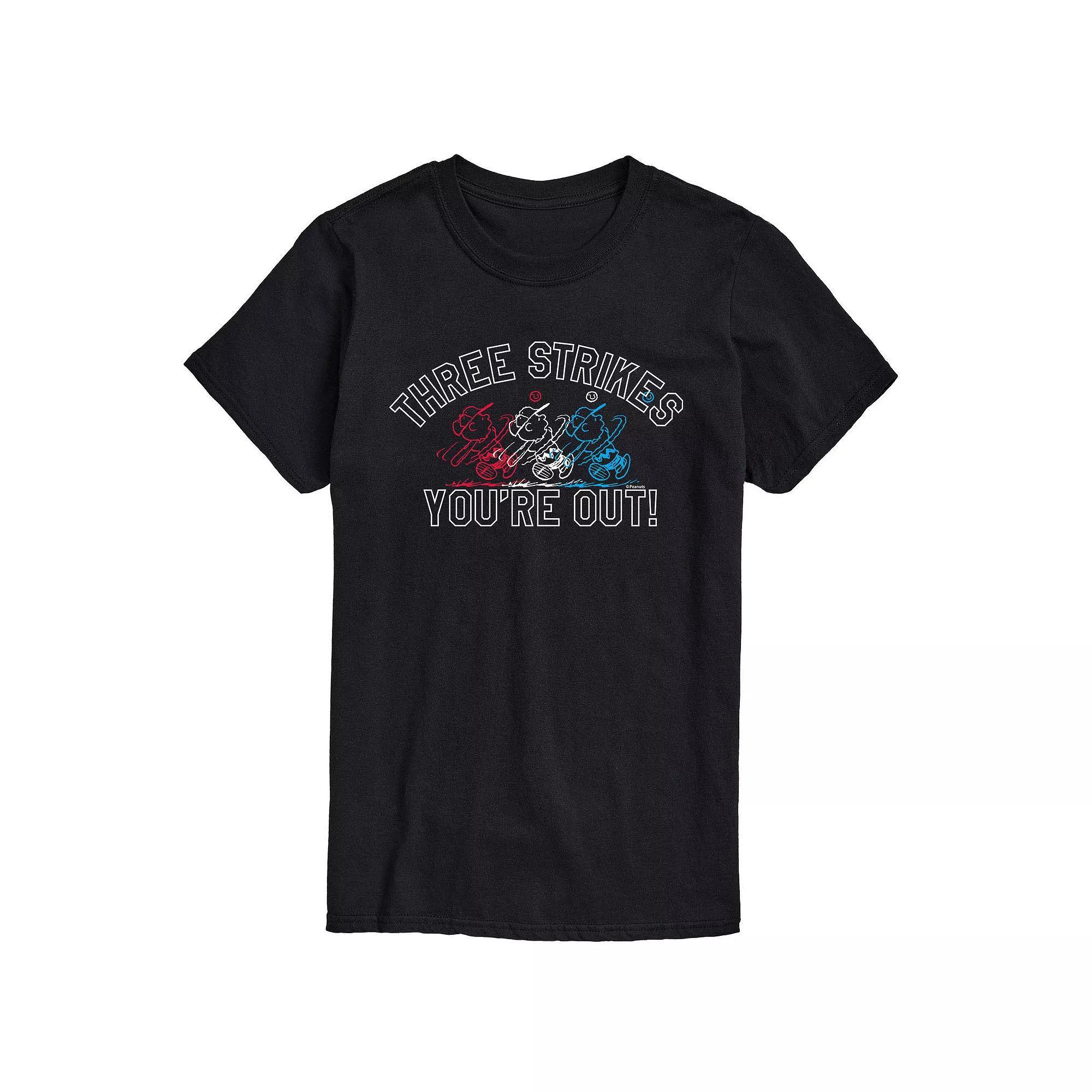 Mens Peanuts Three Strikes Tee Product Image