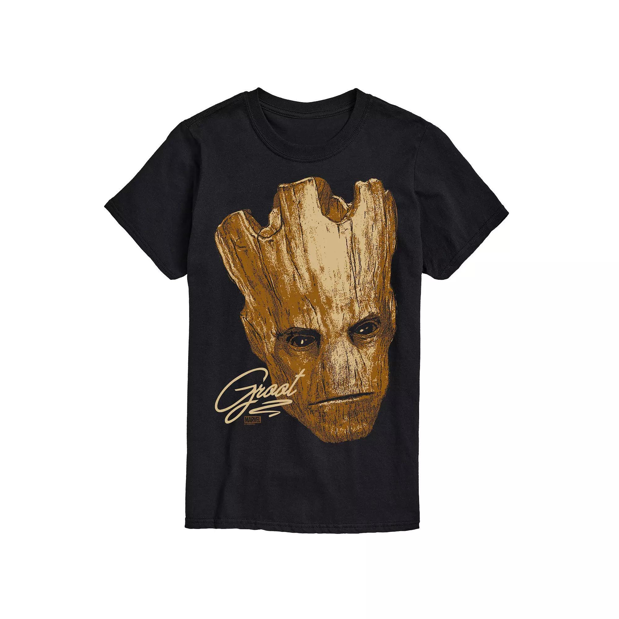 Big & Tall Marvel Guardians Of The Galaxy Groot Head Portrait Oversized Graphic Tee, Mens Product Image