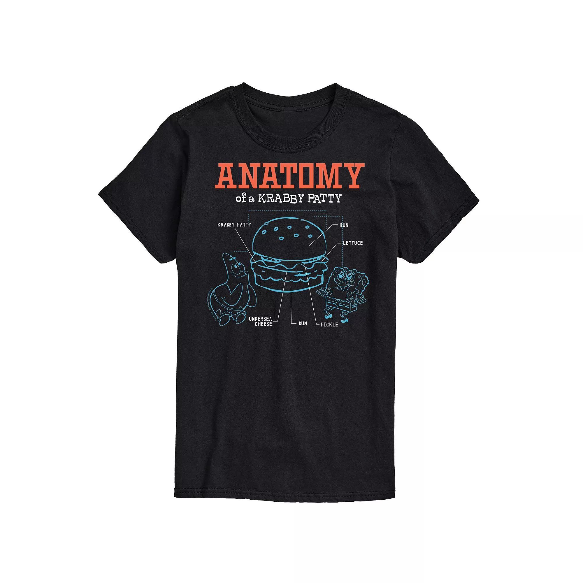 Big & Tall SpongeBob SquarePants Anatomy Of A Krabby Patty Graphic Tee, Mens Product Image