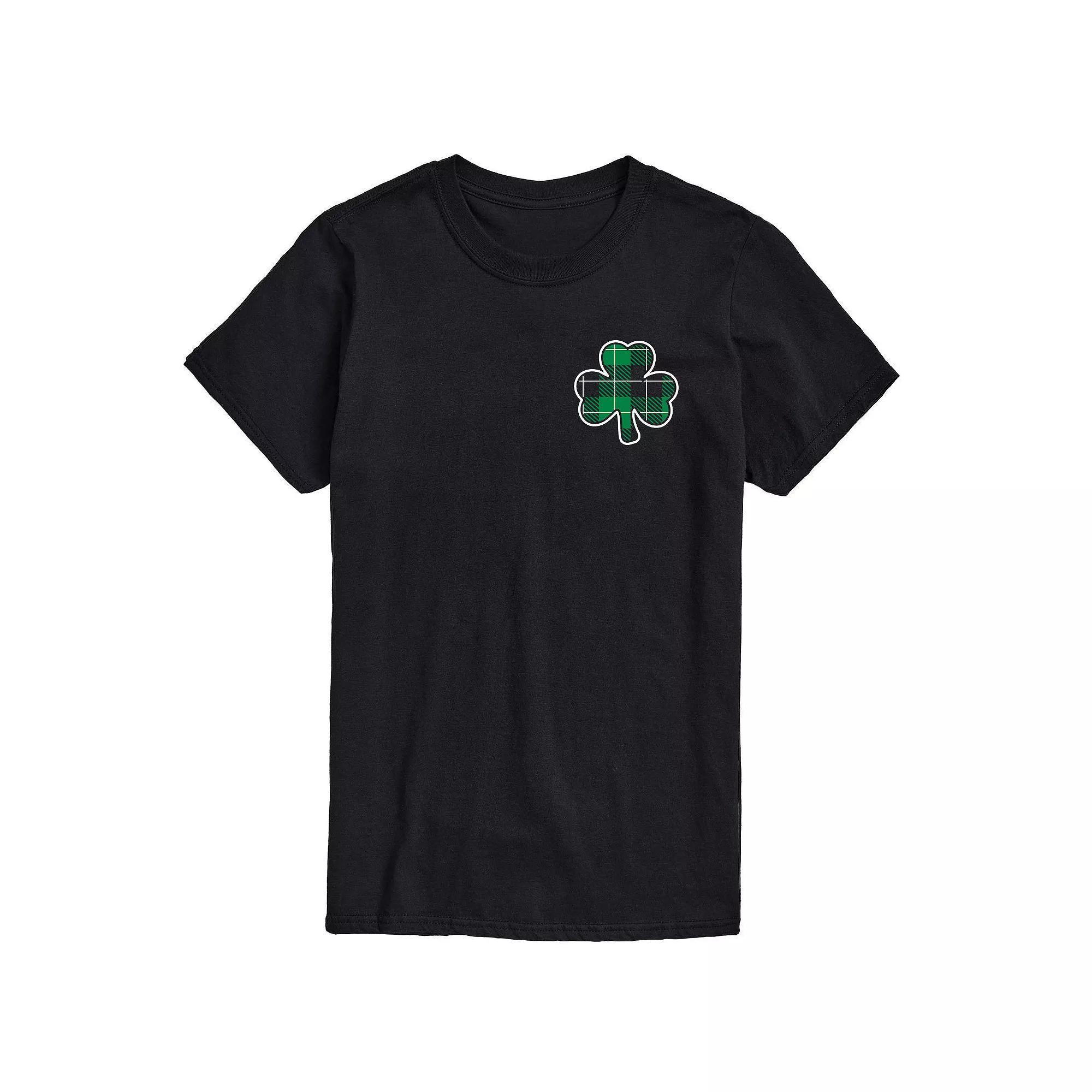 Big & Tall Plaid Shamrock Tee, Mens Product Image