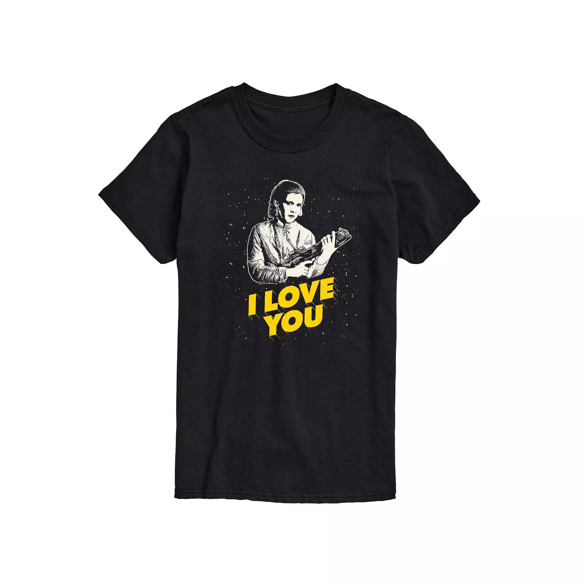Big & Tall Star Wars Princess Leia I Love You Graphic Tee, Mens Product Image
