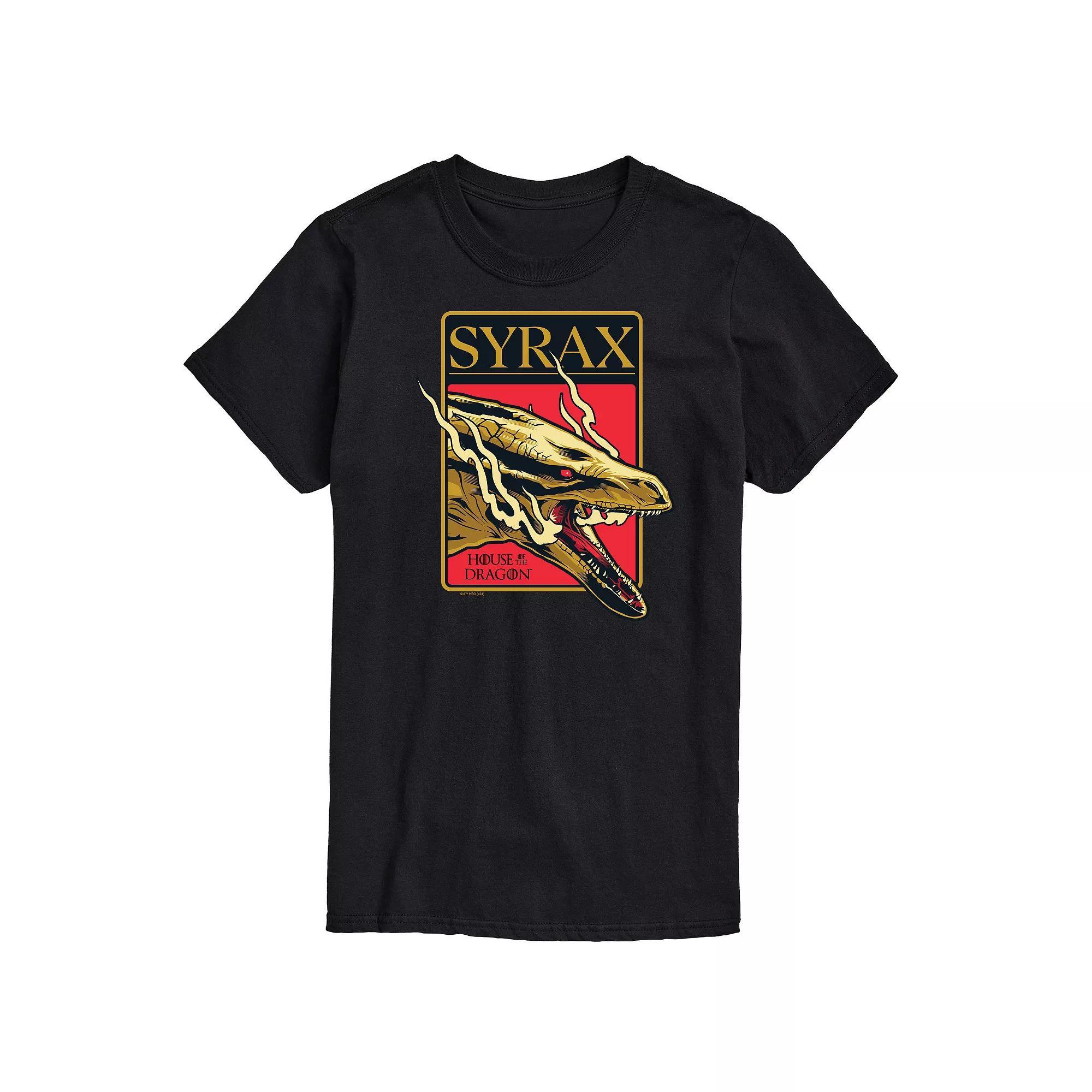 Mens House Of Dragon Syrax Badge Graphic Tee Grey Gray Product Image