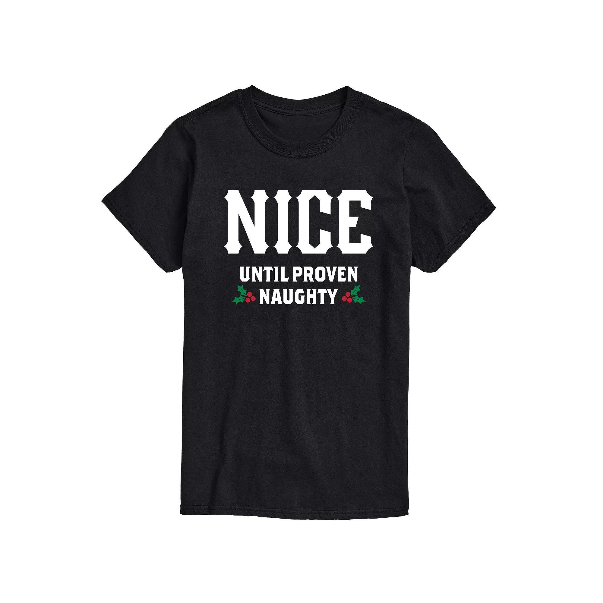 Big & Tall Nice Until Naughty Tee, Men's, Size: Large Tall, Black Product Image