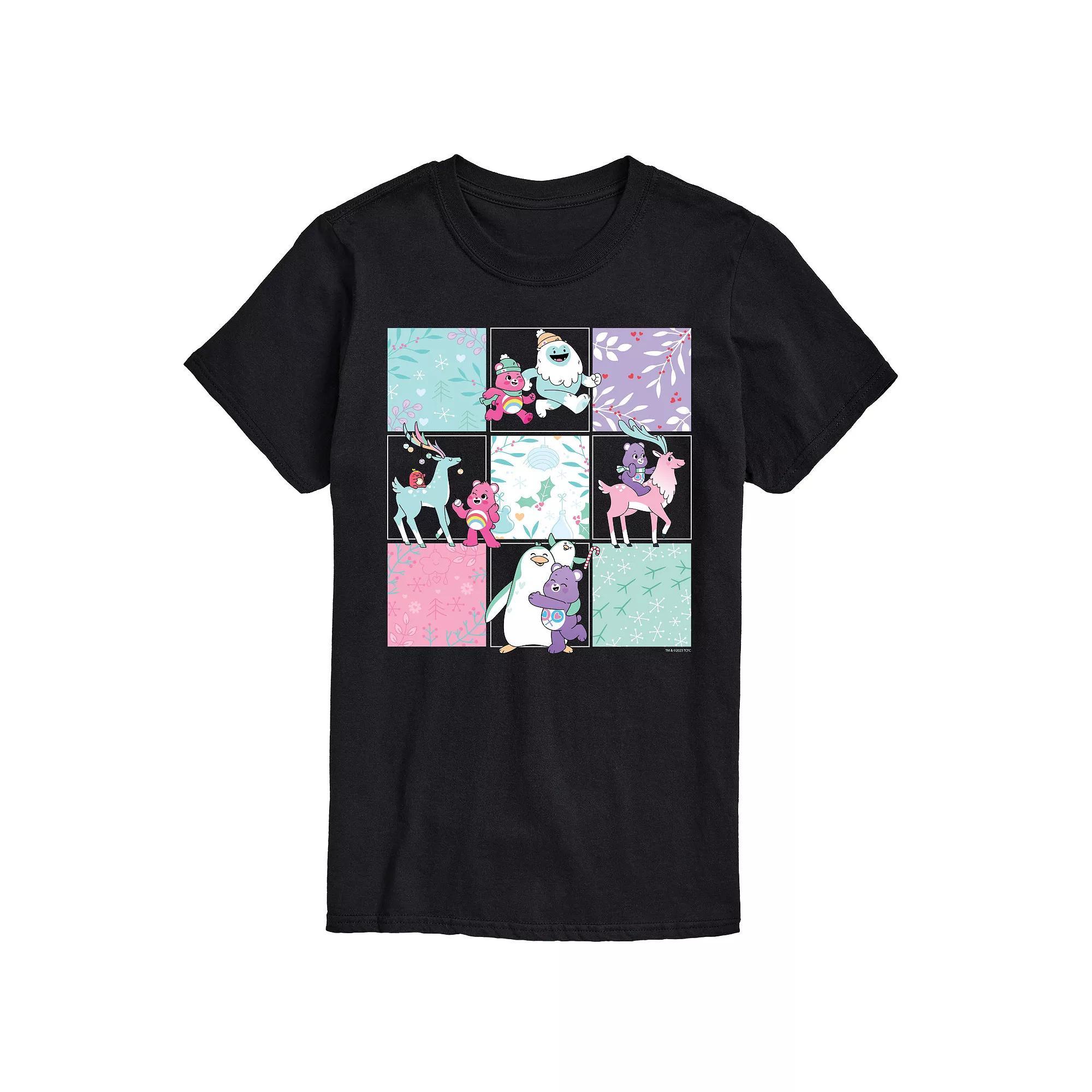 Big & Tall Care Bears Unlock The Magic Winter Grid Graphic Tee, Mens Product Image