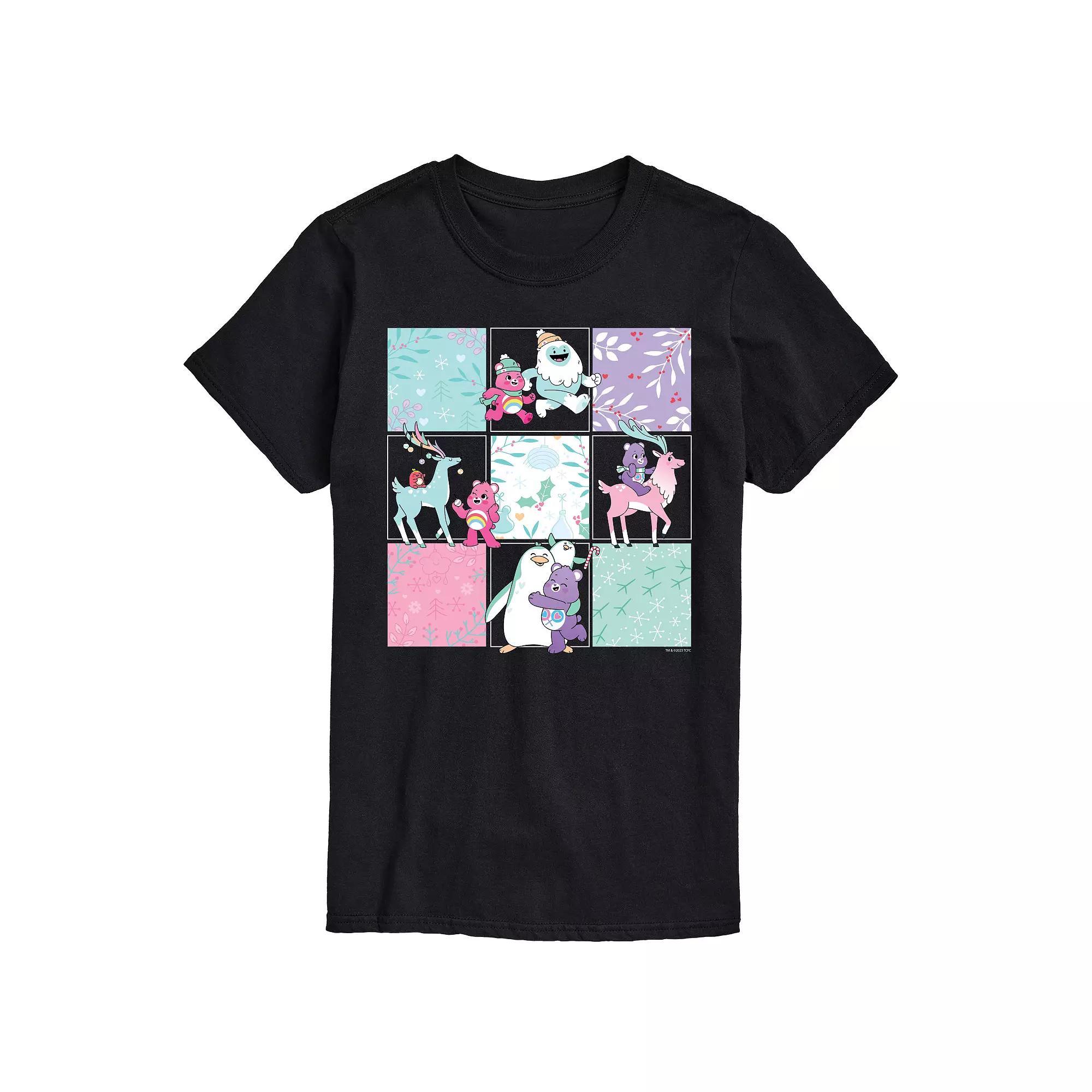 Big & Tall Care Bears Unlock The Magic Winter Grid Graphic Tee, Mens Product Image