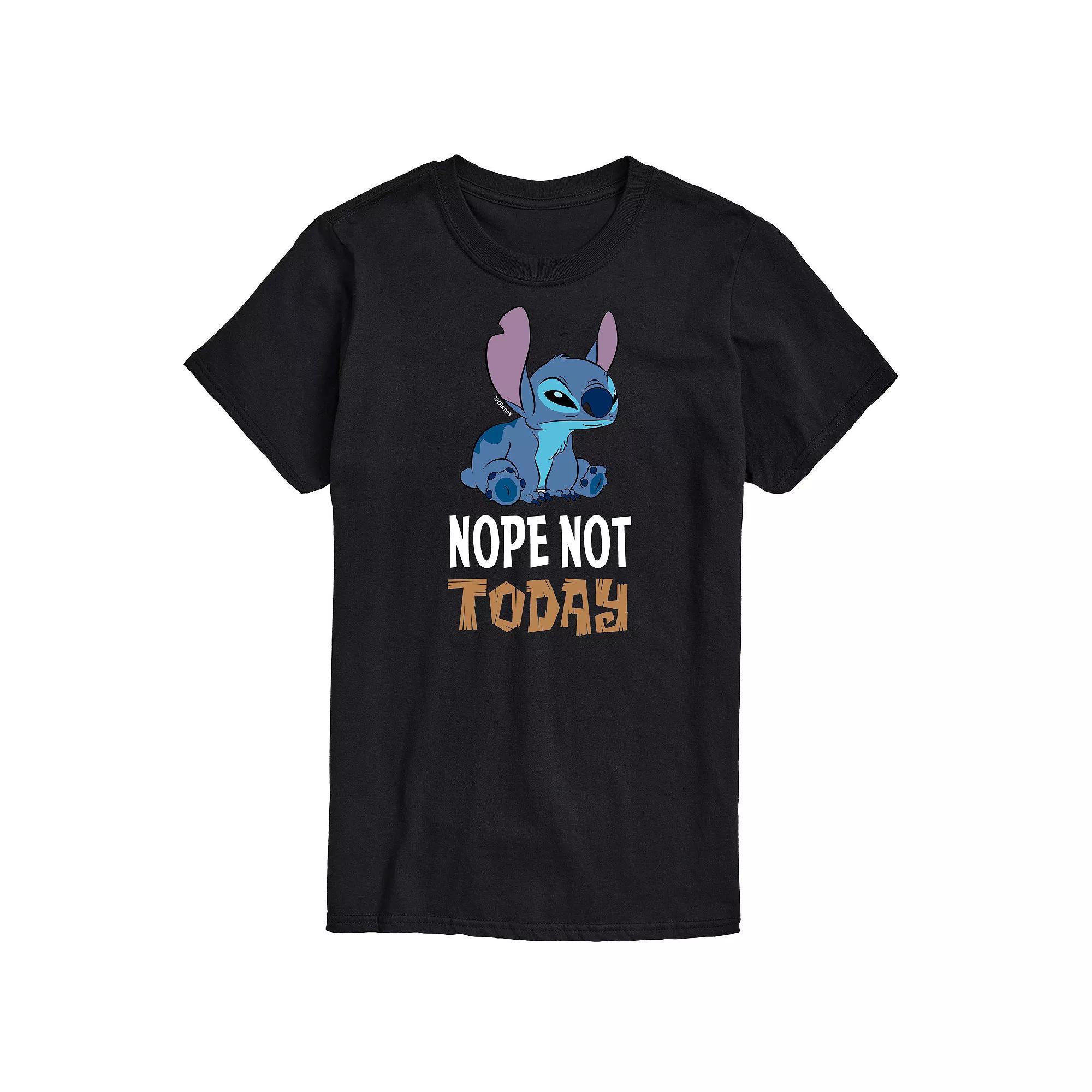 Disneys Lilo and Stitch Big & Tall Nope Not Today Graphic Tee, Mens Blue Product Image
