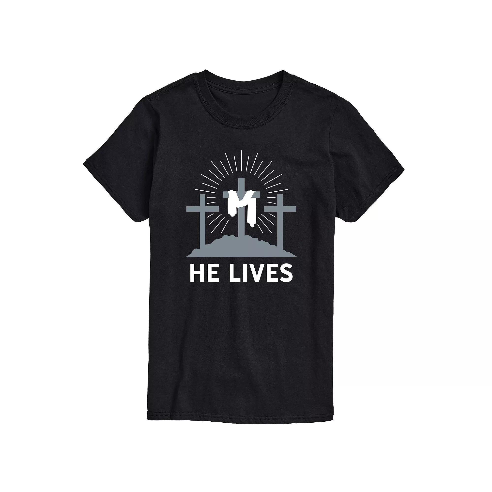 Mens He Lives Graphic Tee Product Image