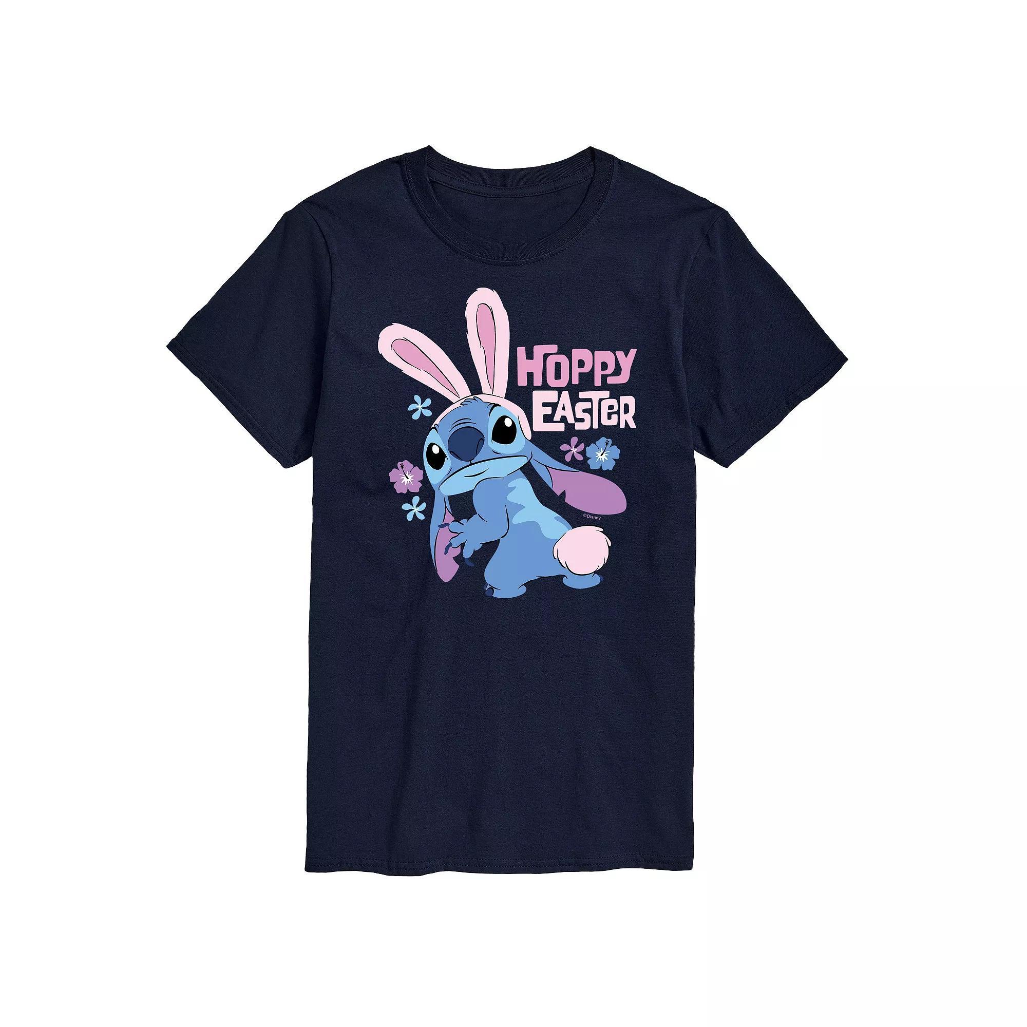 Disneys Lilo & Stitch Mens Hoppy Easter Tee Graphic Tee Blue Product Image