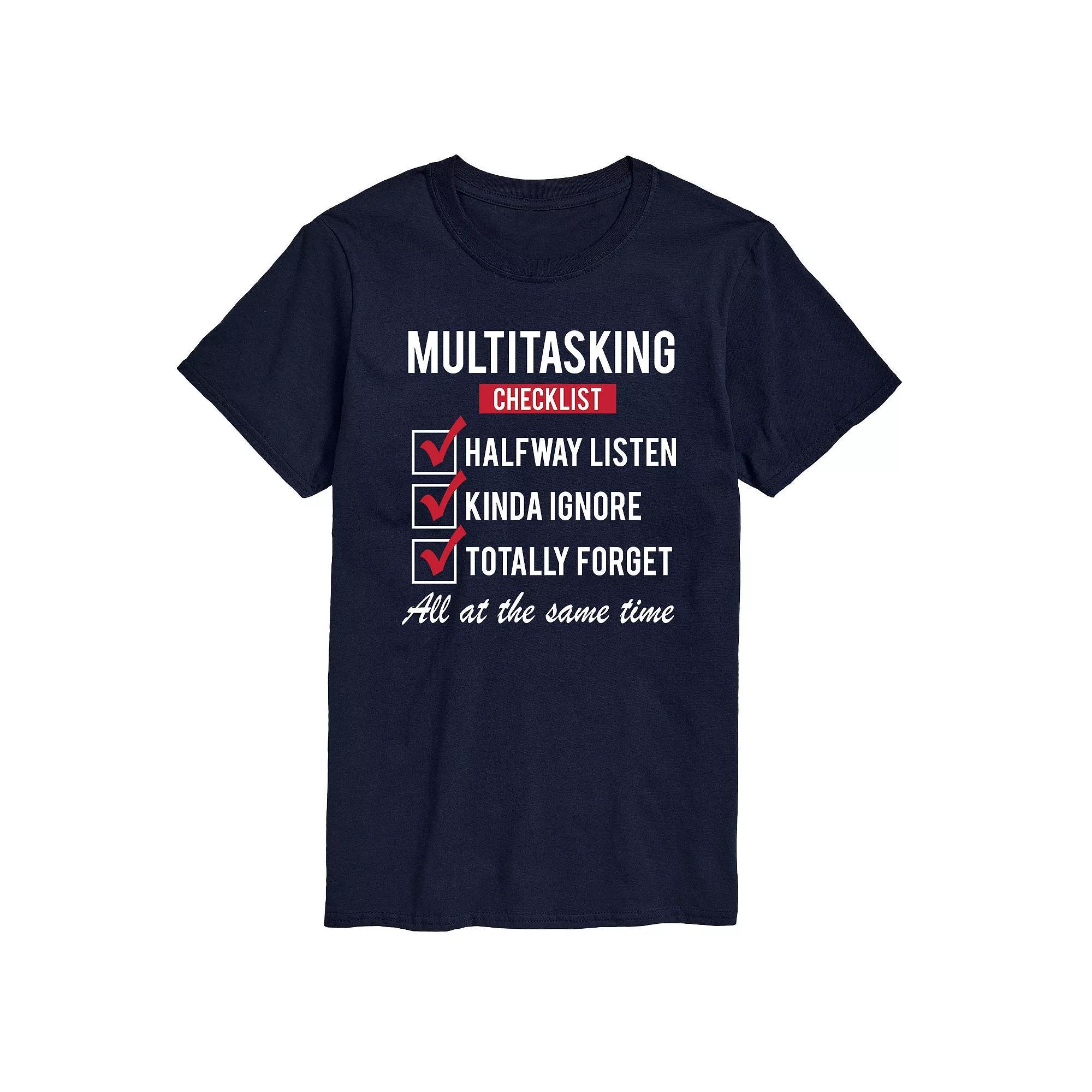 Big & Tall Multitasking Checklist Tee, Mens Blue Product Image