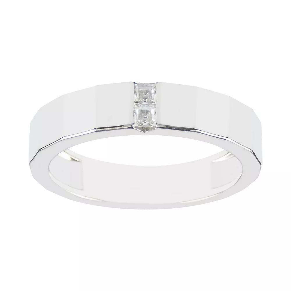 SIRI USA by TJM Sterling Silver Cubic Zirconia 2-Stone Inset Ring, Women's, Size: 6 Product Image