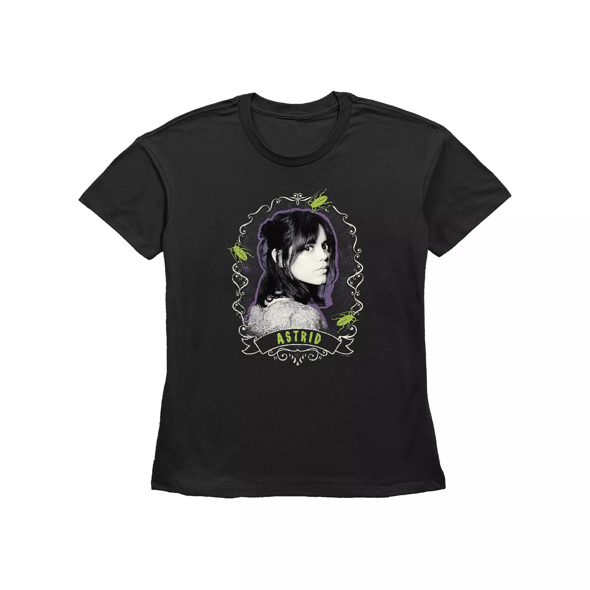 Women's Beetlejuice 2 Astrid Framed Portrait Graphic Tee, Size: Large, Black Product Image