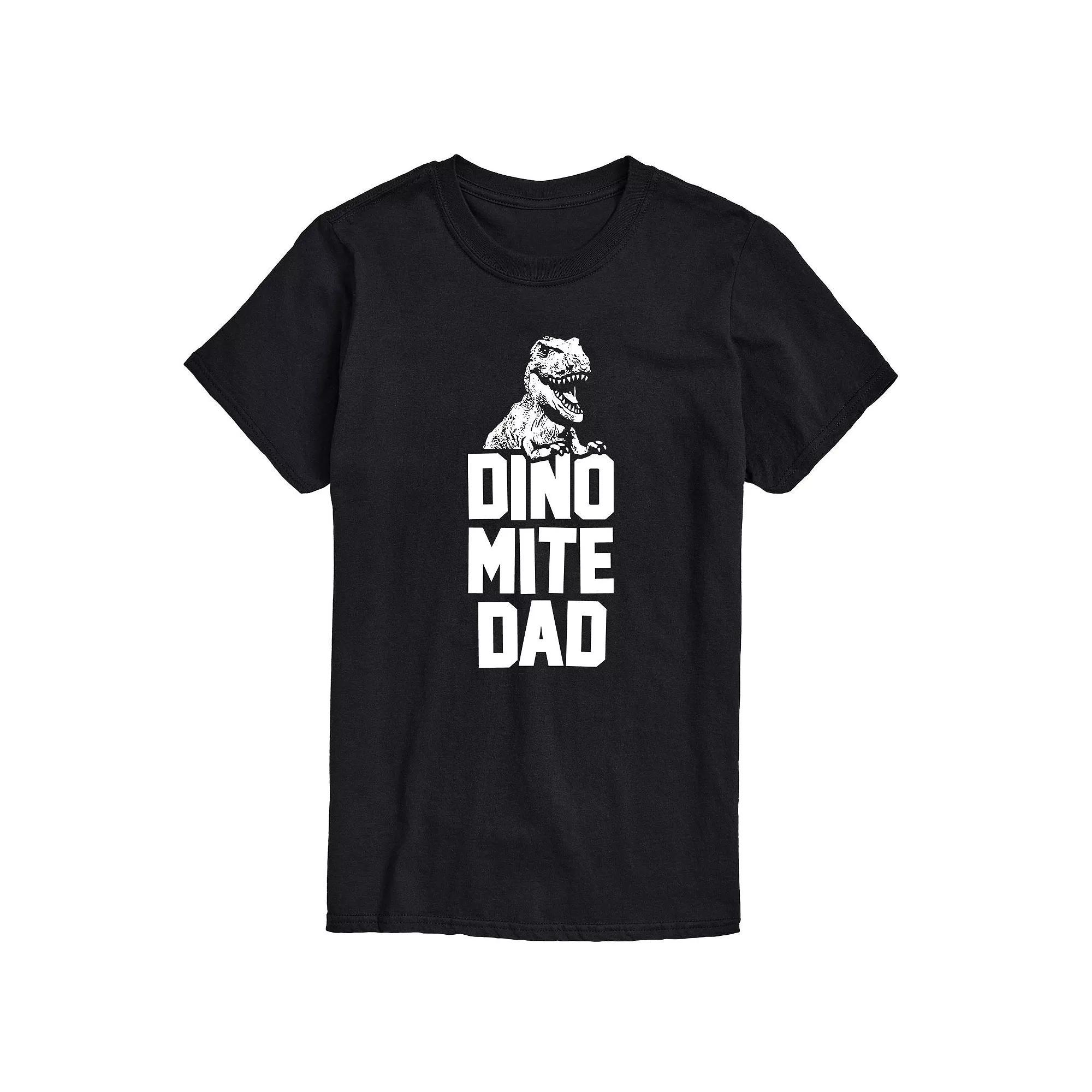 Mens Dinomite Dad Tyrannosaurus Rex Graphic Tee Blue Product Image