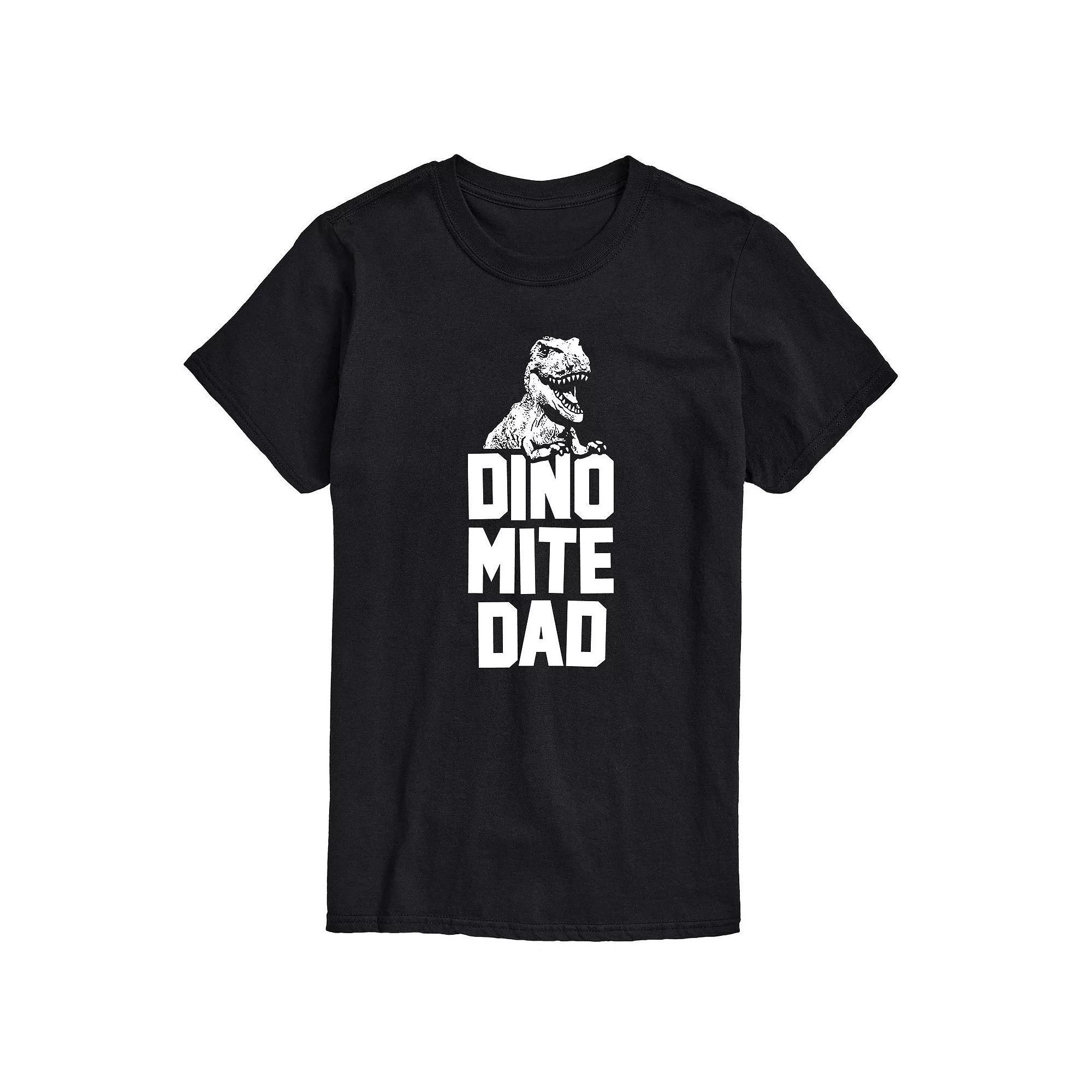 Mens Dinomite Dad Tyrannosaurus Rex Graphic Tee Blue Product Image