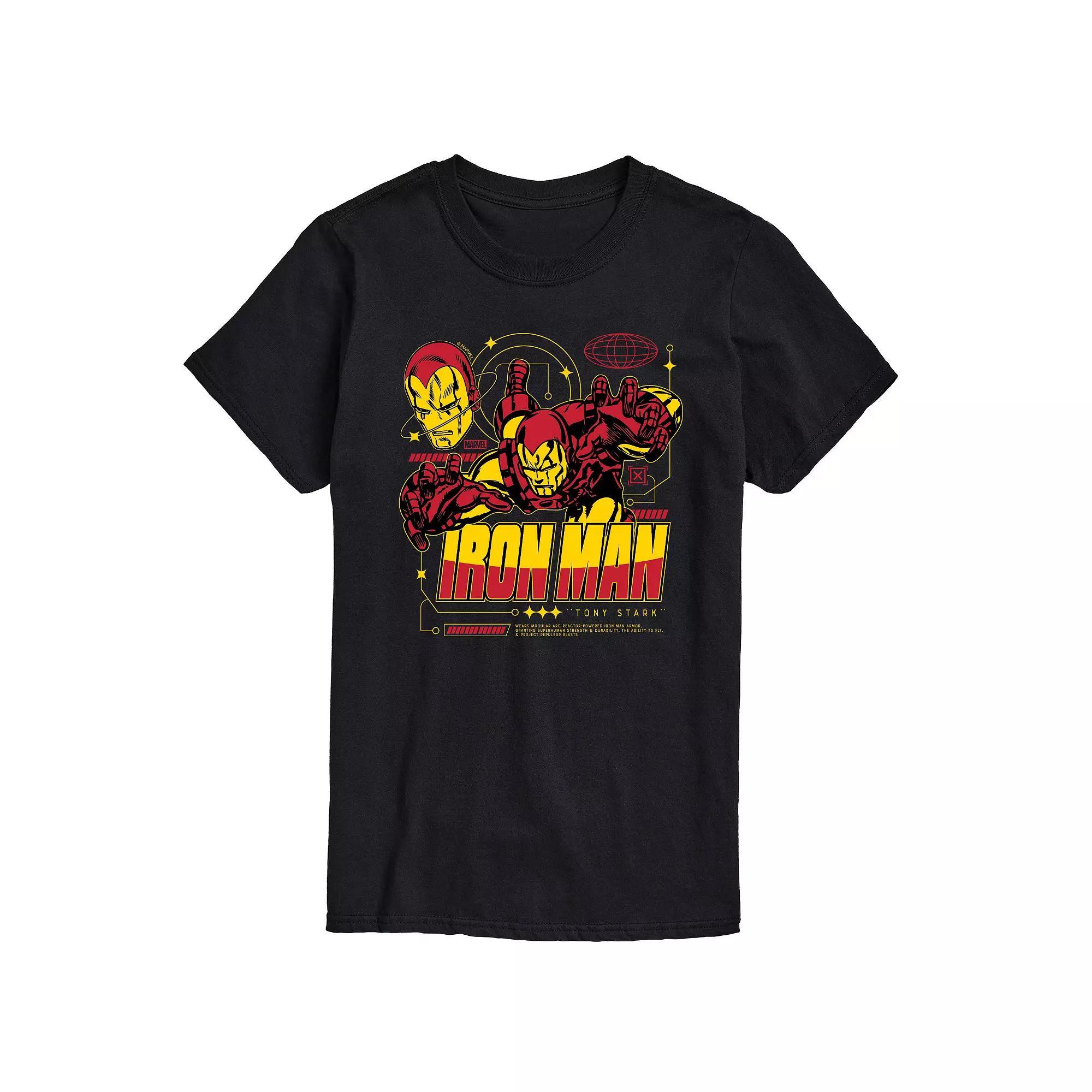 Big & Tall Marvel Iron Man Armor Specs Graphic Tee, Mens Product Image