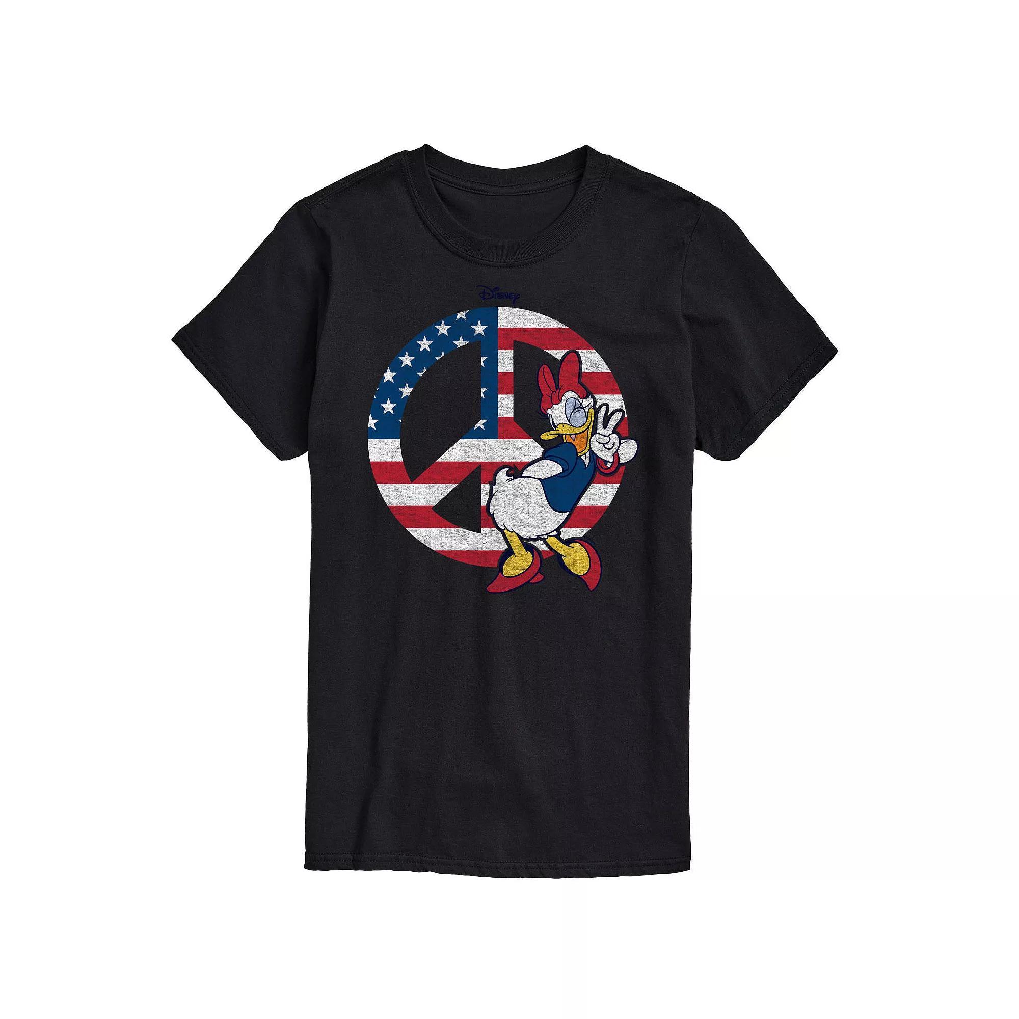 Disneys Daisy Duck Mens Americana Peace Sign Graphic Tee Product Image