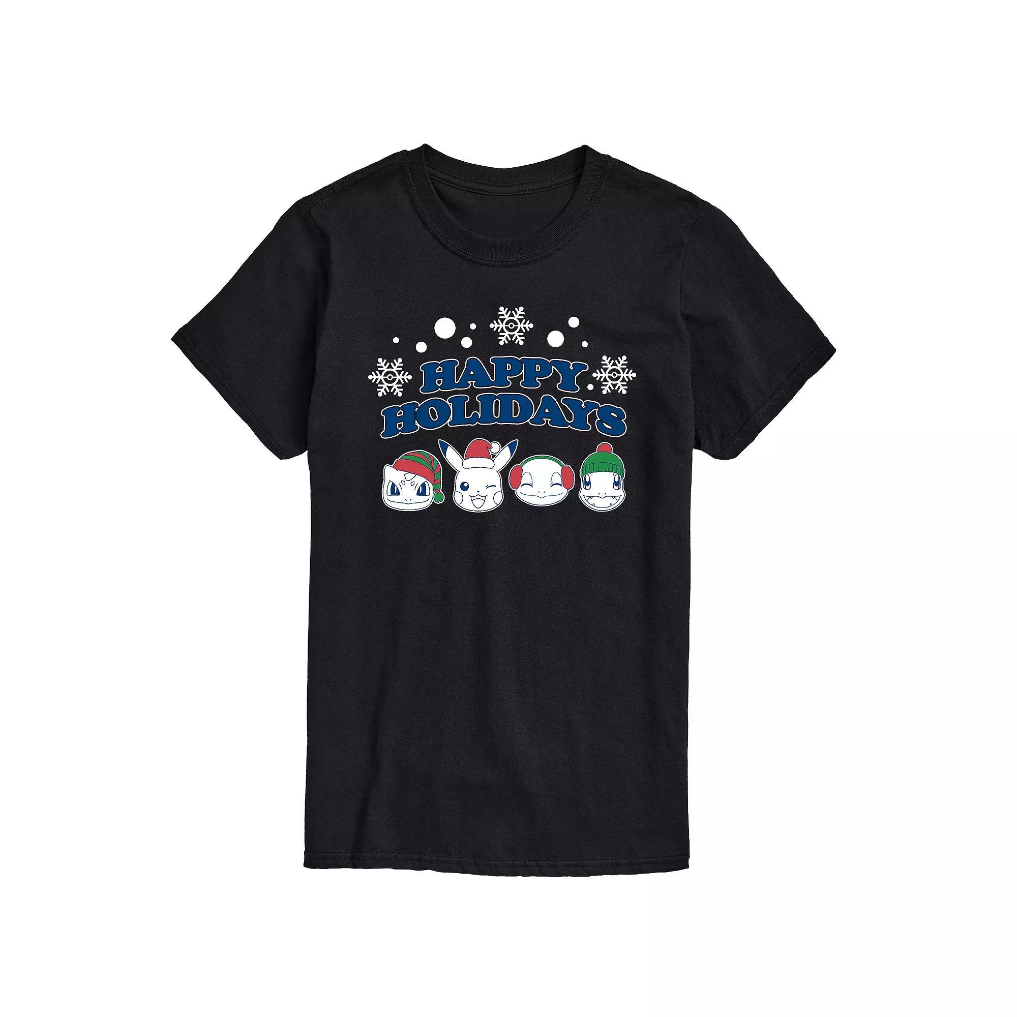 Big & Tall Pokemon Happy Holidays Tee, Mens Product Image