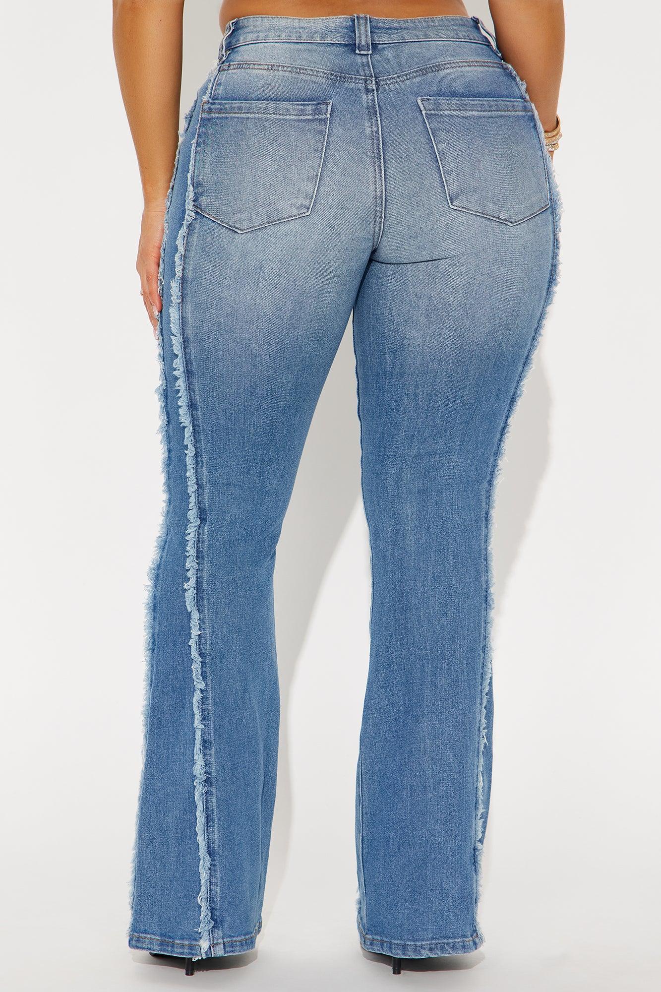 Remy Frayed Flare Jeans - Medium Wash Product Image