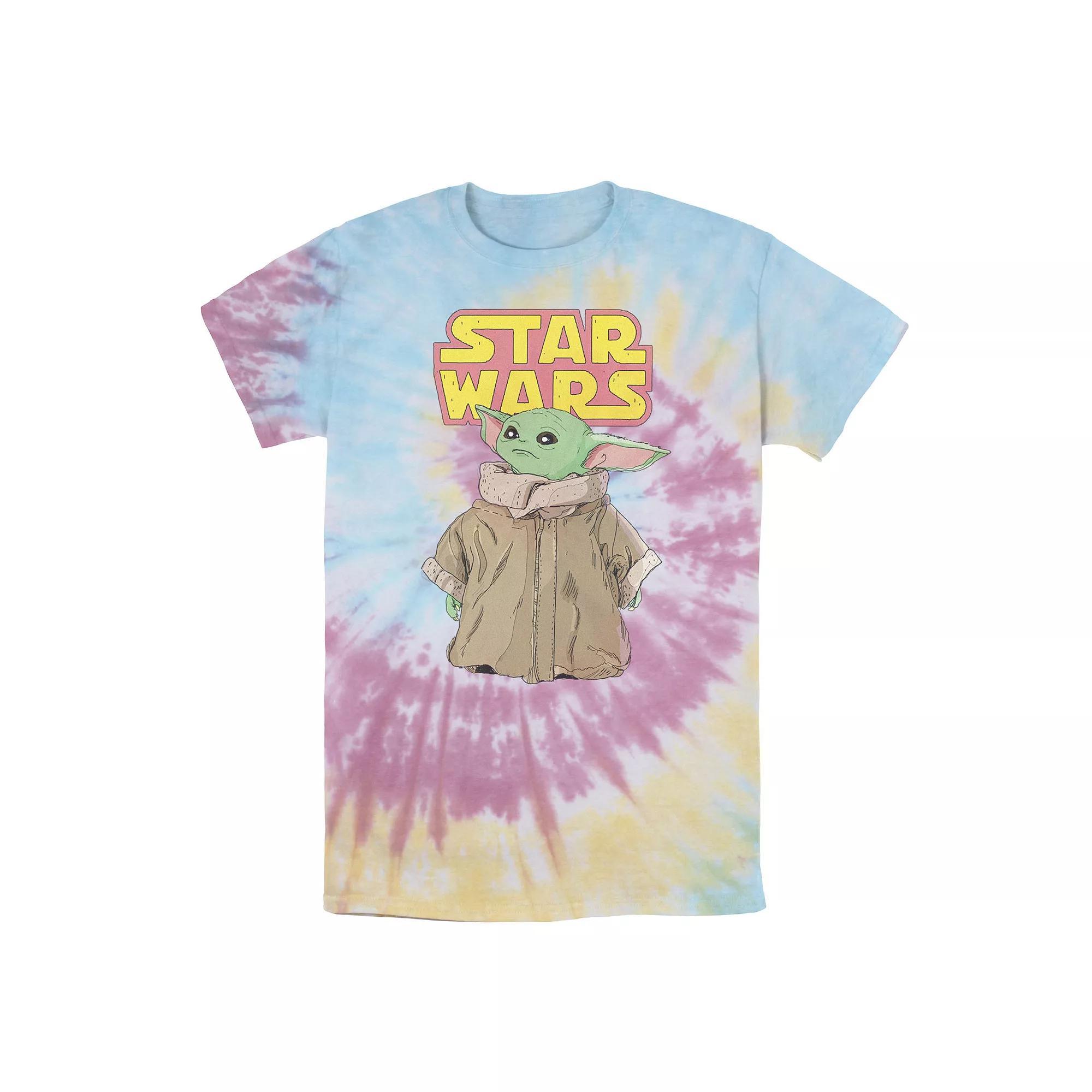 Men's Star Wars The Mandalorian The Child Cute Stare Logo Tee, Boy's, Size: Medium, Black Grey Product Image