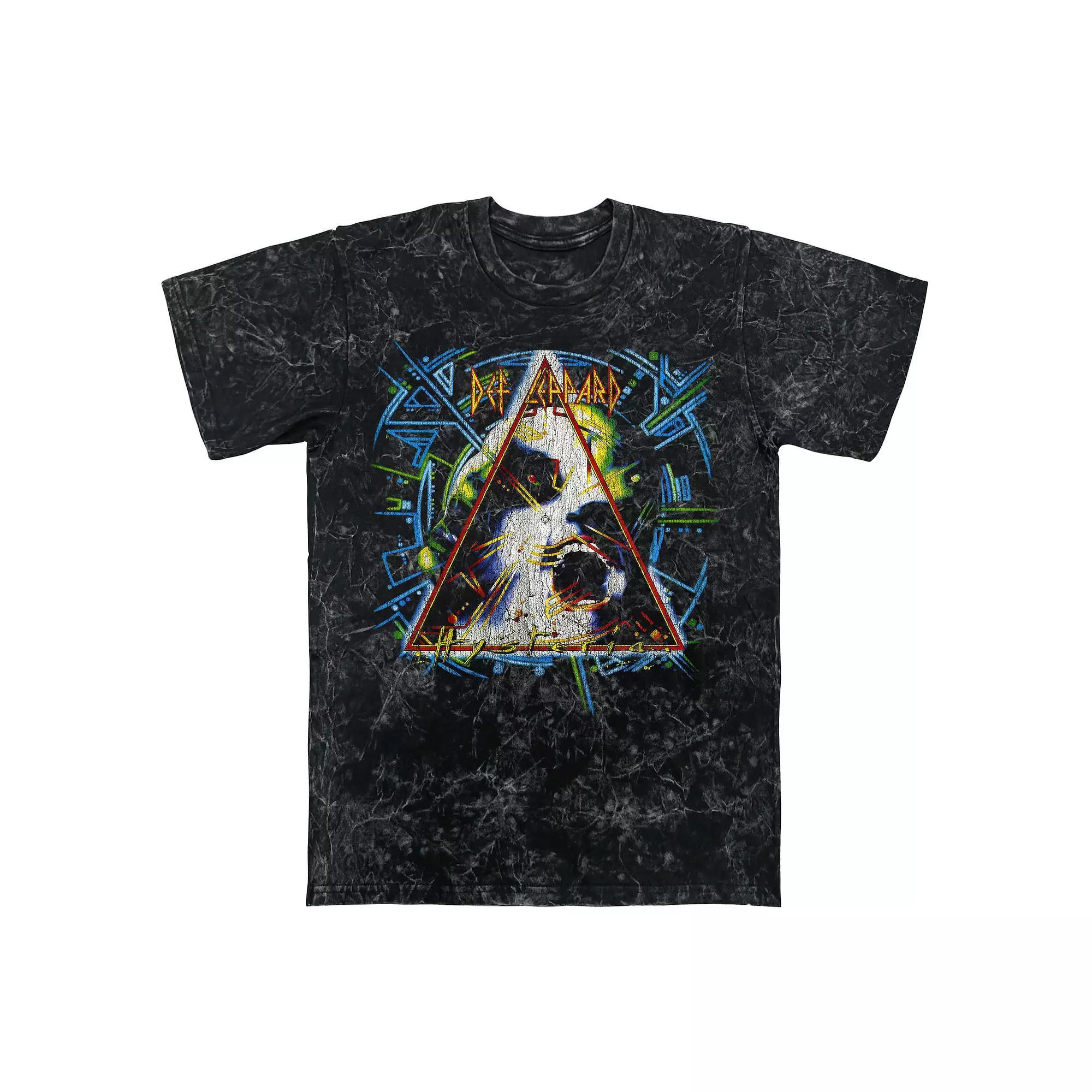 Men's Def Leppard Hysteria Mineral Wash Graphic Tee, Size: Medium, Black Mineral Wash Product Image