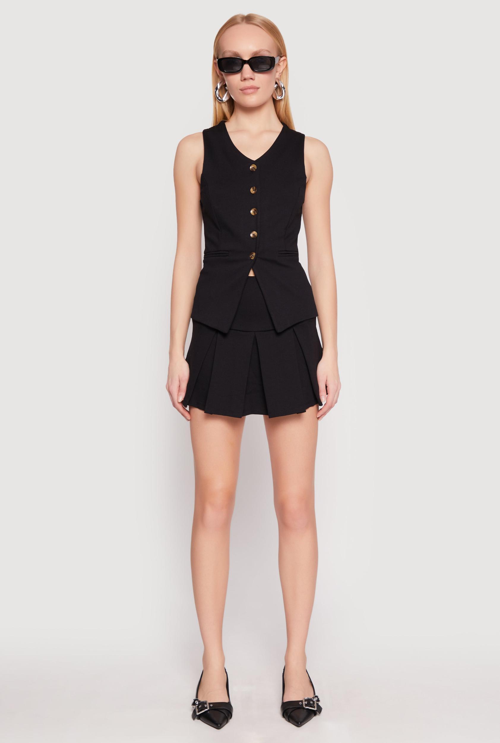 Womens Iris Ponte Pleated Mini Skirt Product Image