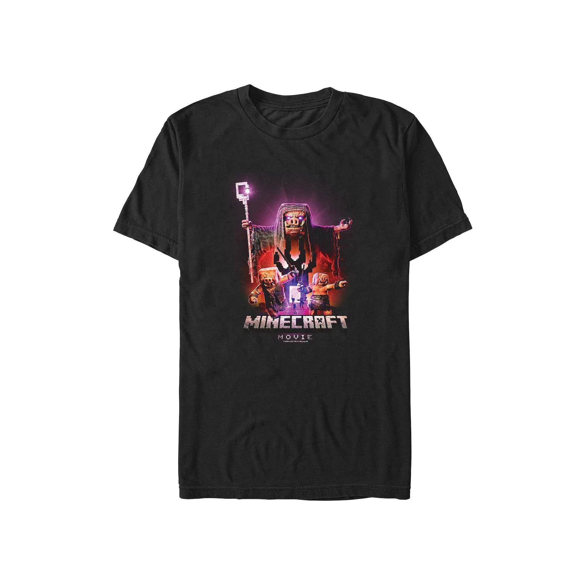 Big & Tall Minecraft Movie Piglings Portal Graphic Tee, Men's, Size: Medium Tall, Black Product Image