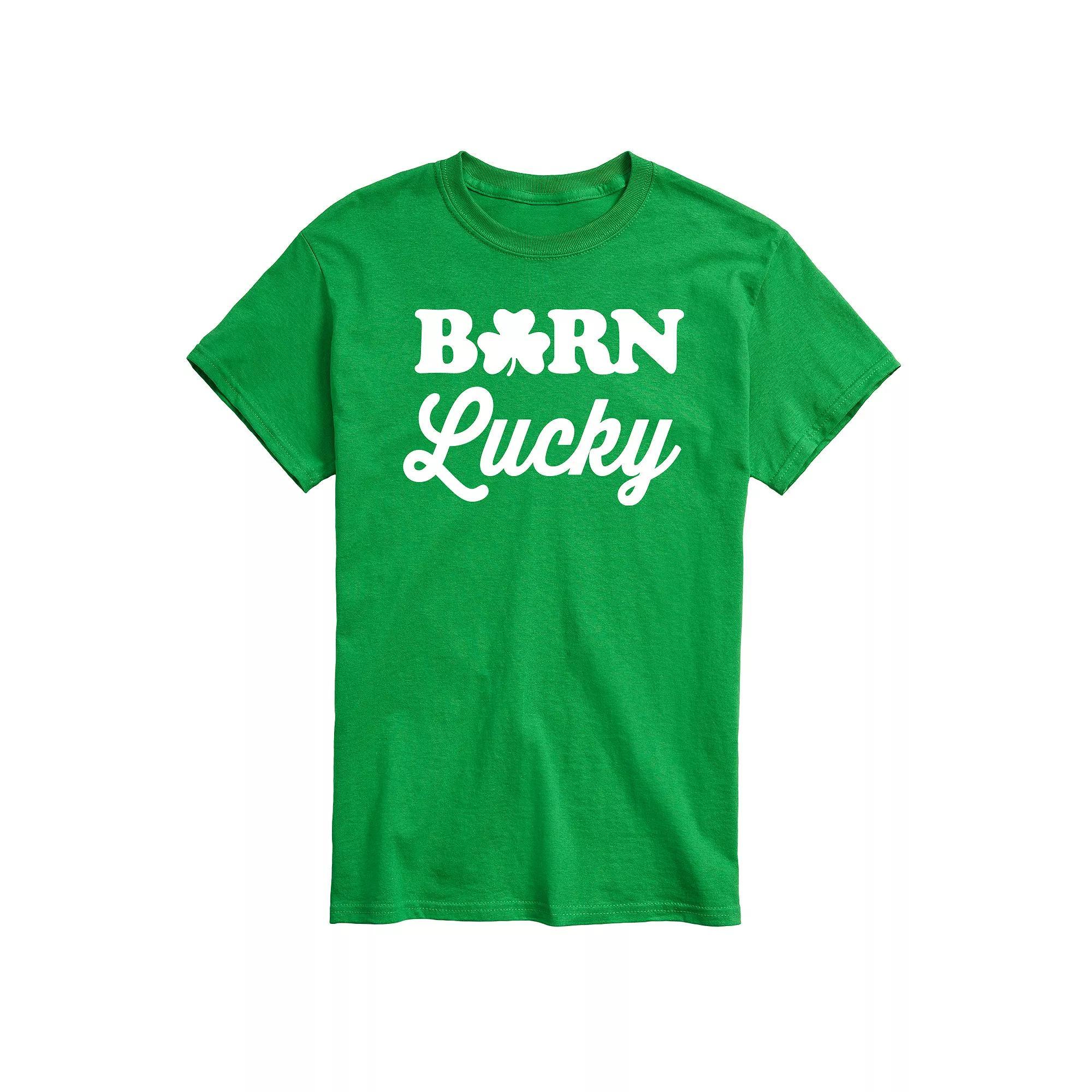 Big & Tall Born Lucky Tee, Men's, Size: XXL Tall, Green Product Image