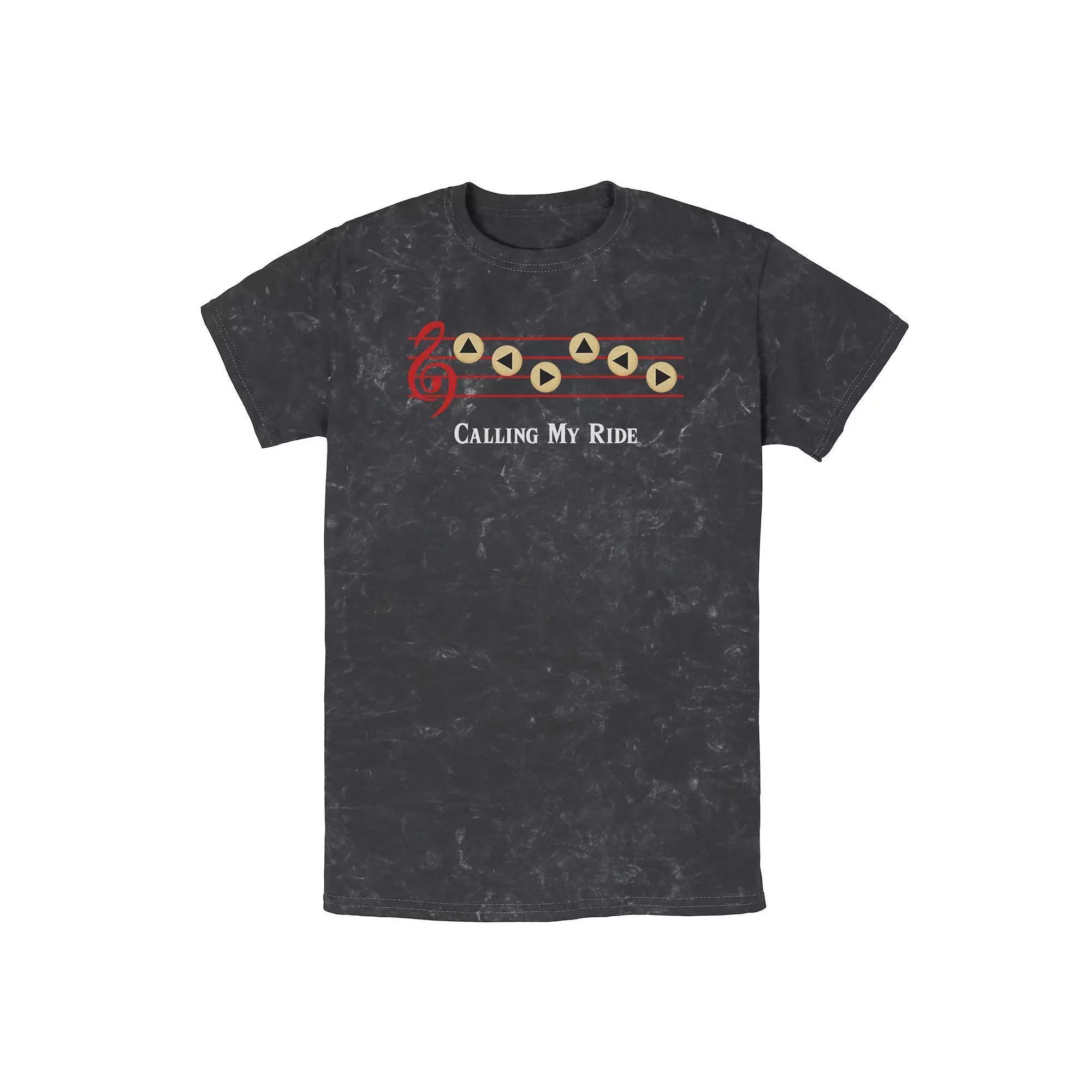Men's Zelda Ocarina Notes Calling My Ride Crop Tee, Size: XXL, Black Product Image