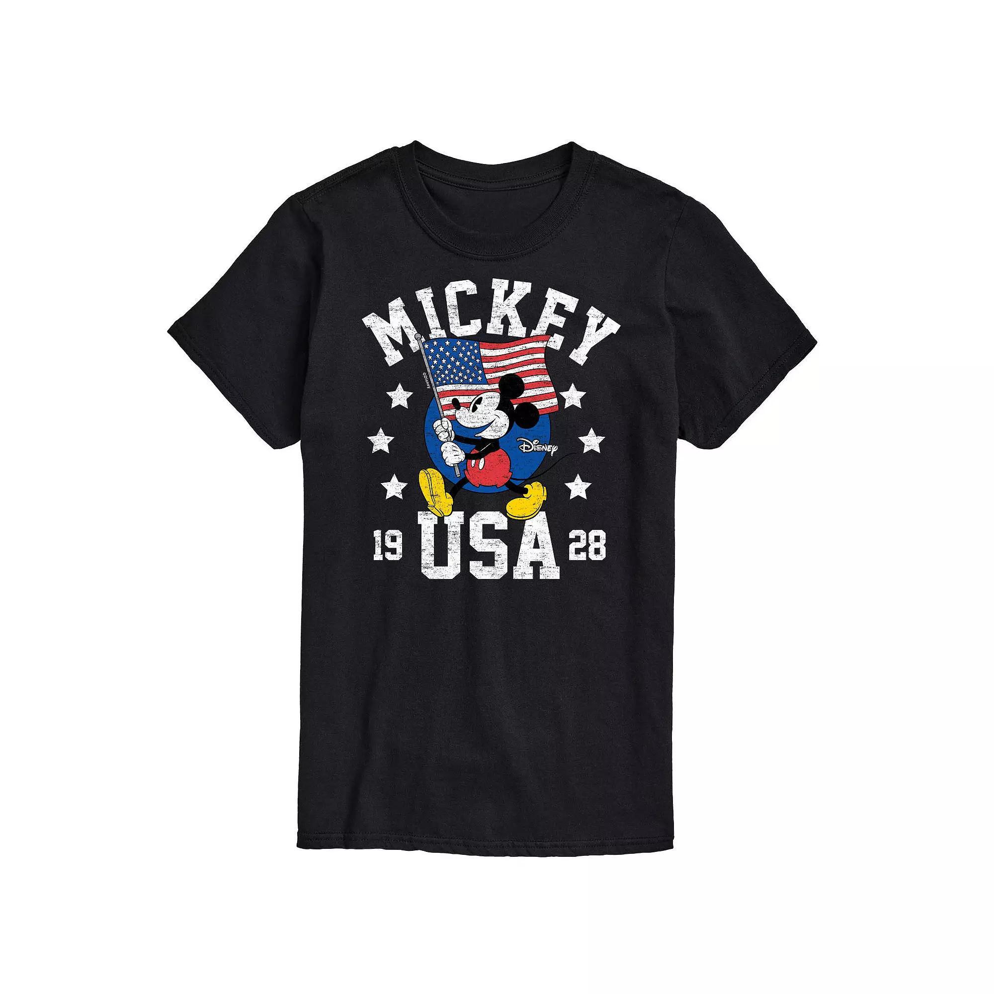 Disneys Mickey Mouse Mens Waving Flag Graphic Tee Product Image