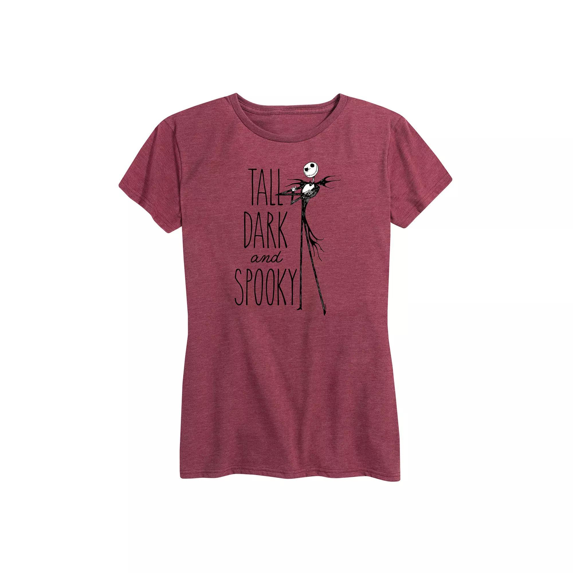 Disneys The Nightmare Before Christmas Womens Tall Dark And Spooky Graphic Tee Grey Wine Product Image