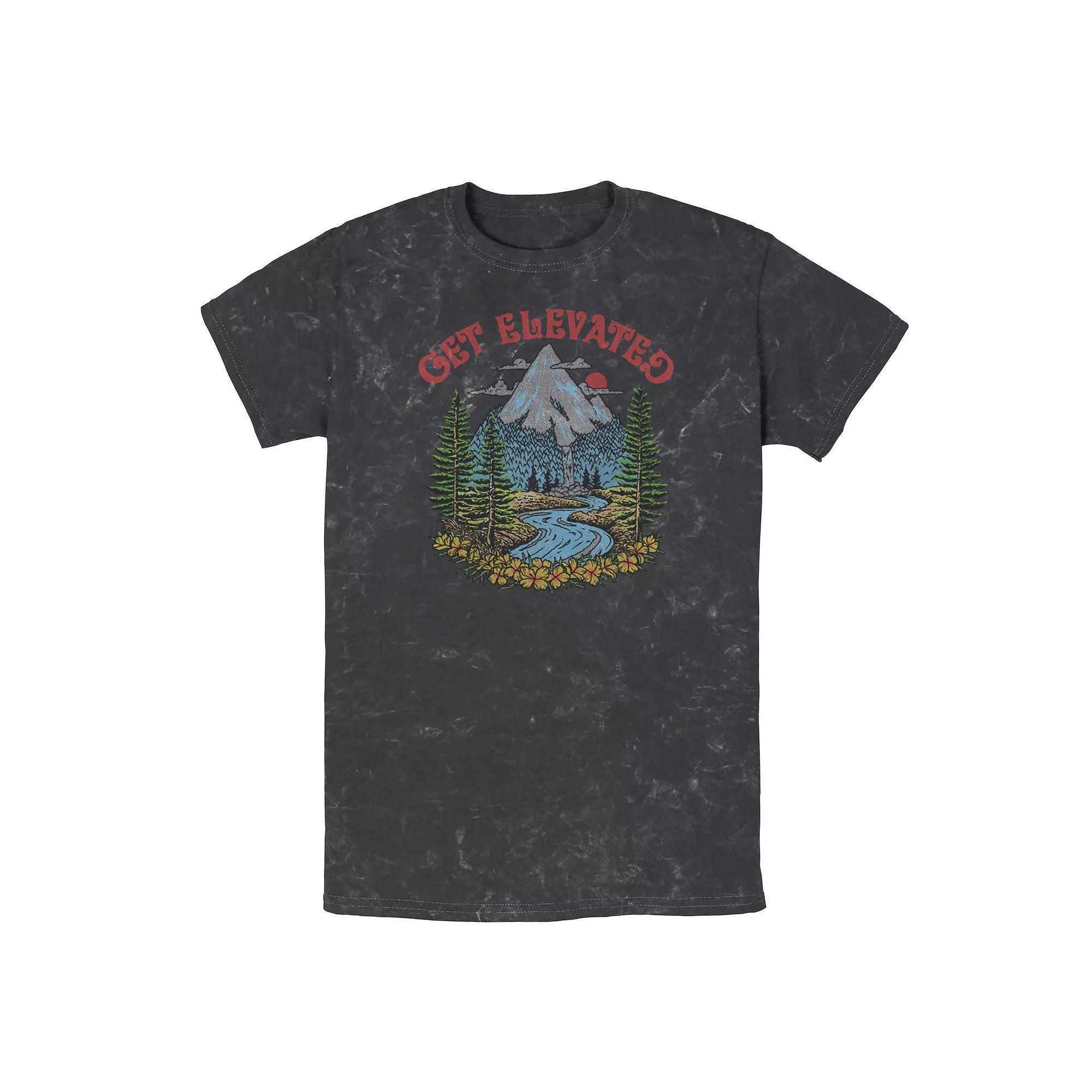 Men's Get Elevated Wash Tee, Size: Medium, Black Product Image