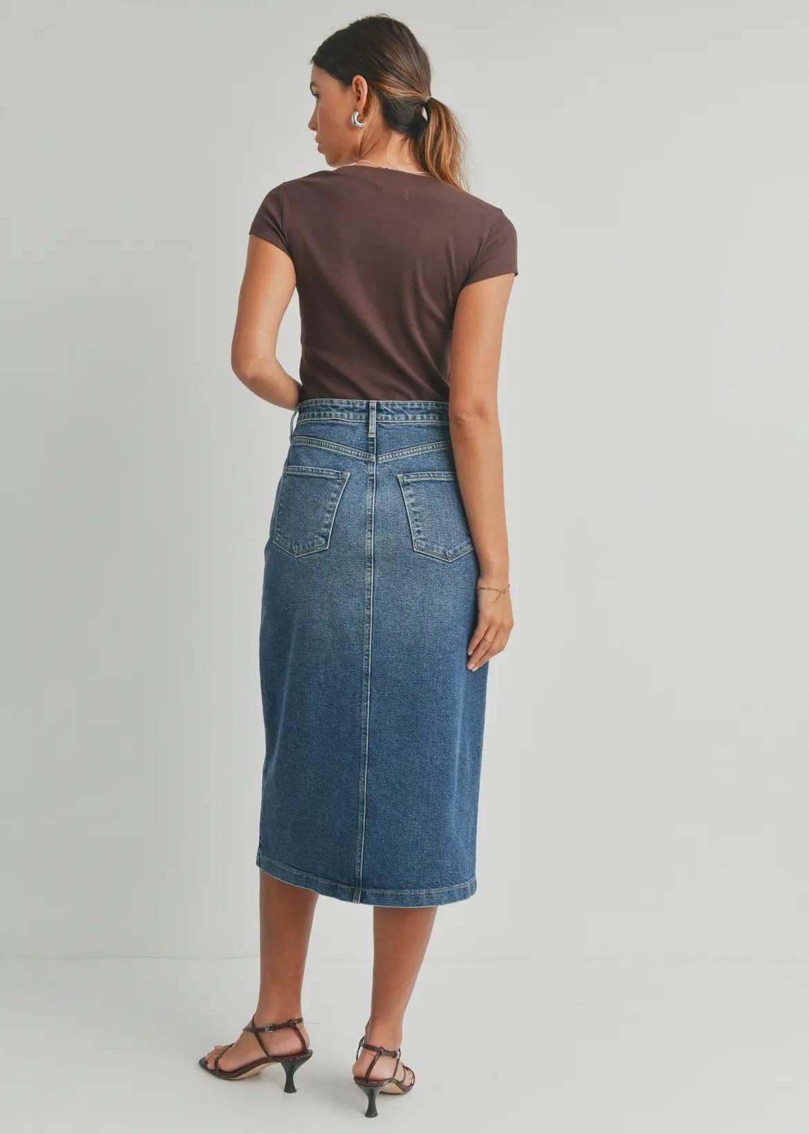 Utility Pocket Denim Skirt Product Image