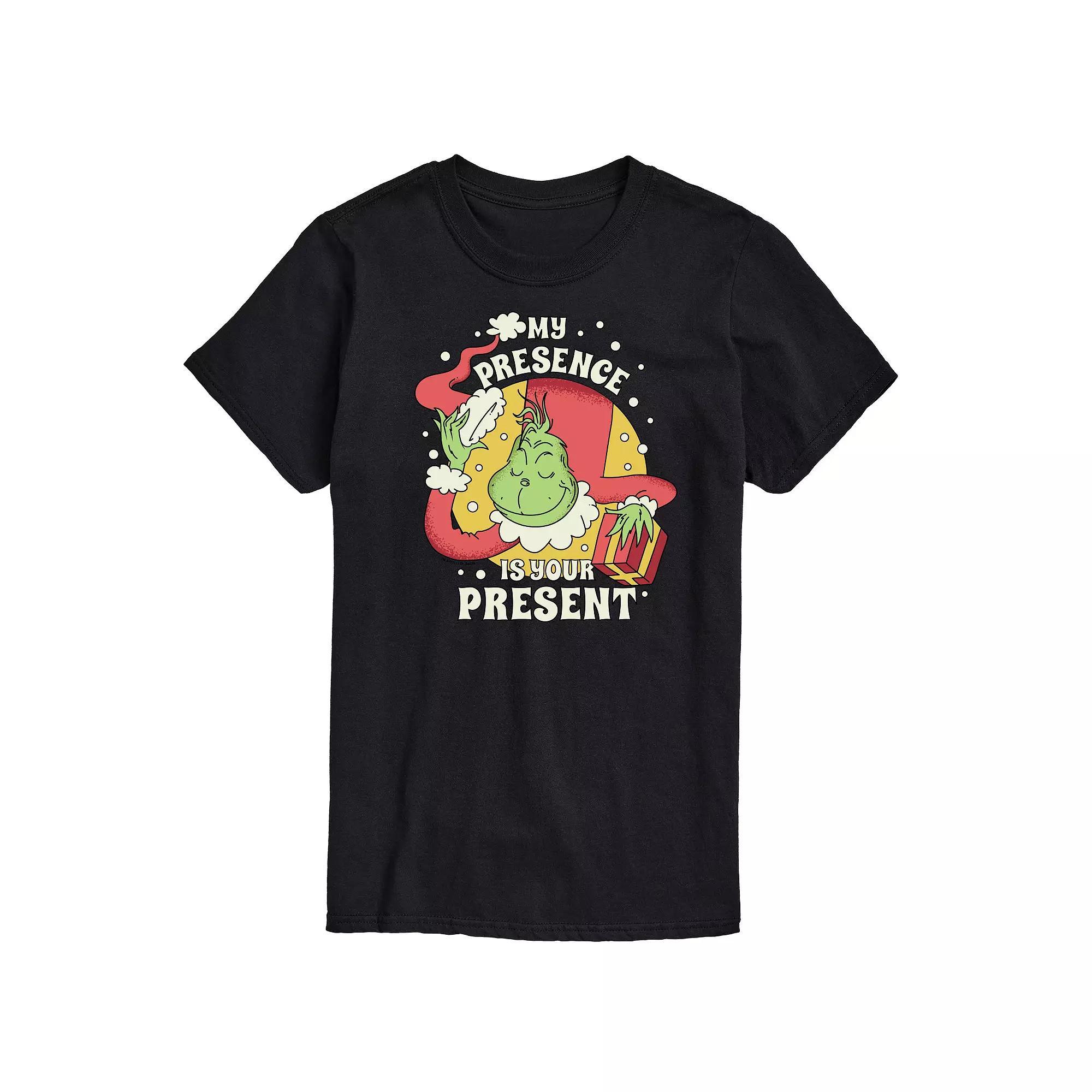 Big & Tall Dr. Seuss The Grinch My Presence Is Your Present Graphic Tee, Mens Product Image