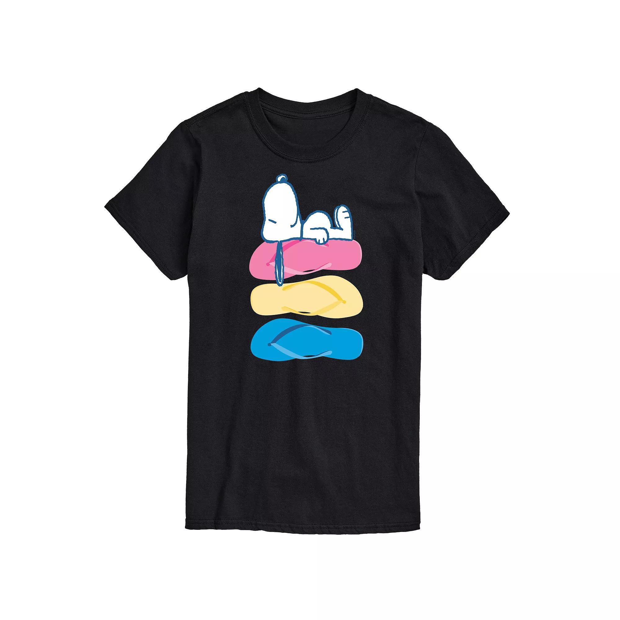 Big & Tall Peanuts Snoopy Laying On Flip Flops Graphic Tee, Mens Product Image