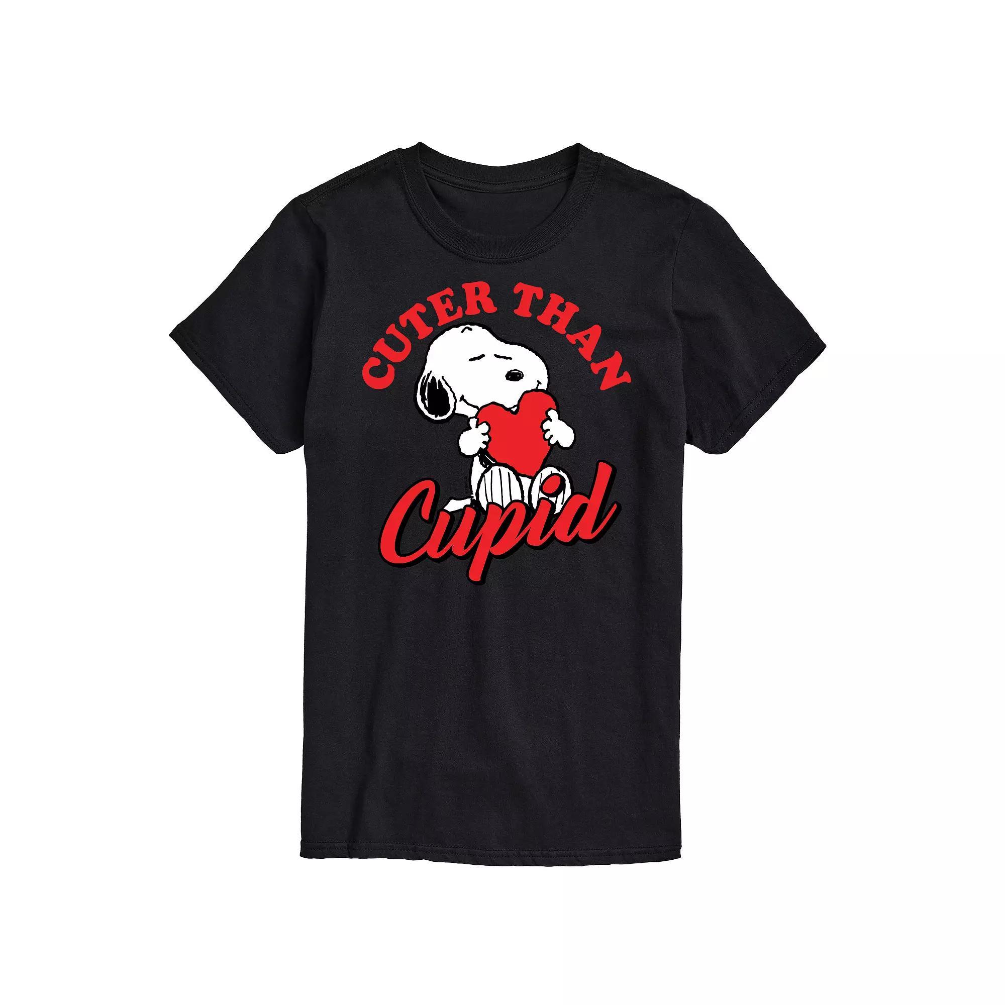 Men's Peanuts Cuter Than Cupid Tee, Size: Medium, Black Product Image